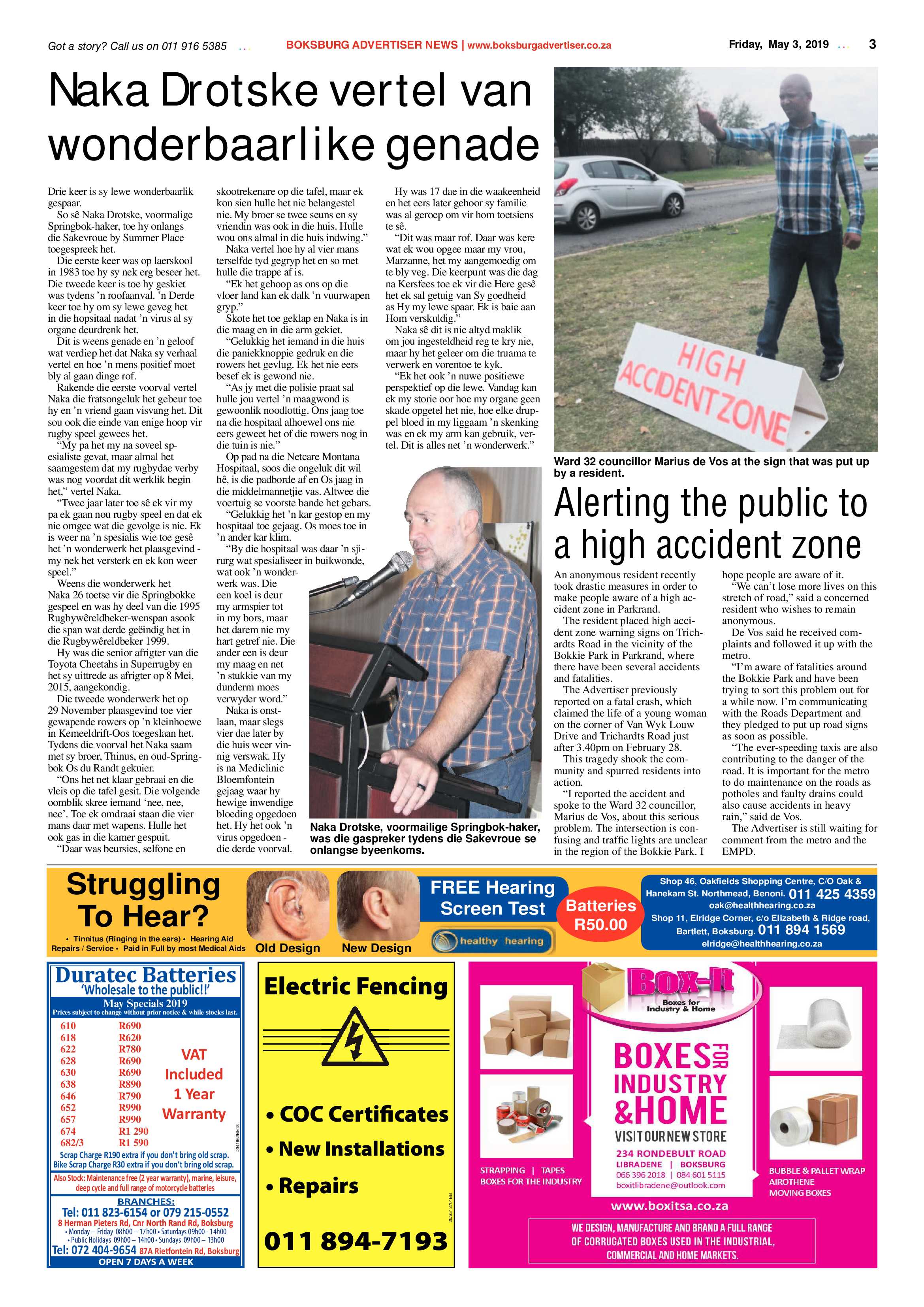 Boksburg Advertiser 30 April 2019 page 3