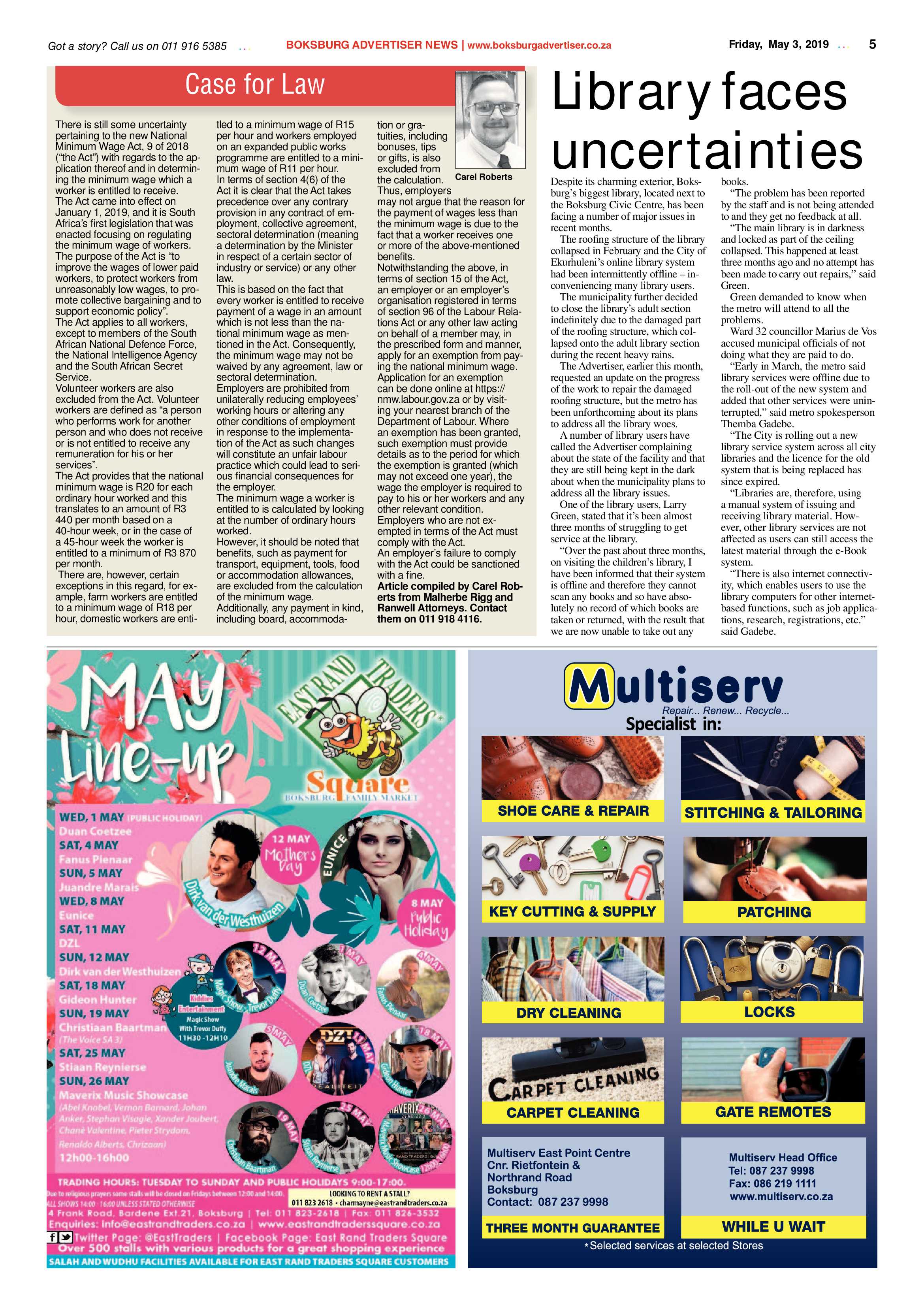 Boksburg Advertiser 30 April 2019 page 5
