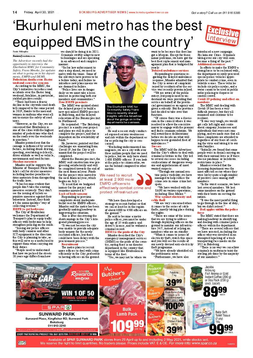 Boksburg Advertiser 30 April 2021 page 14