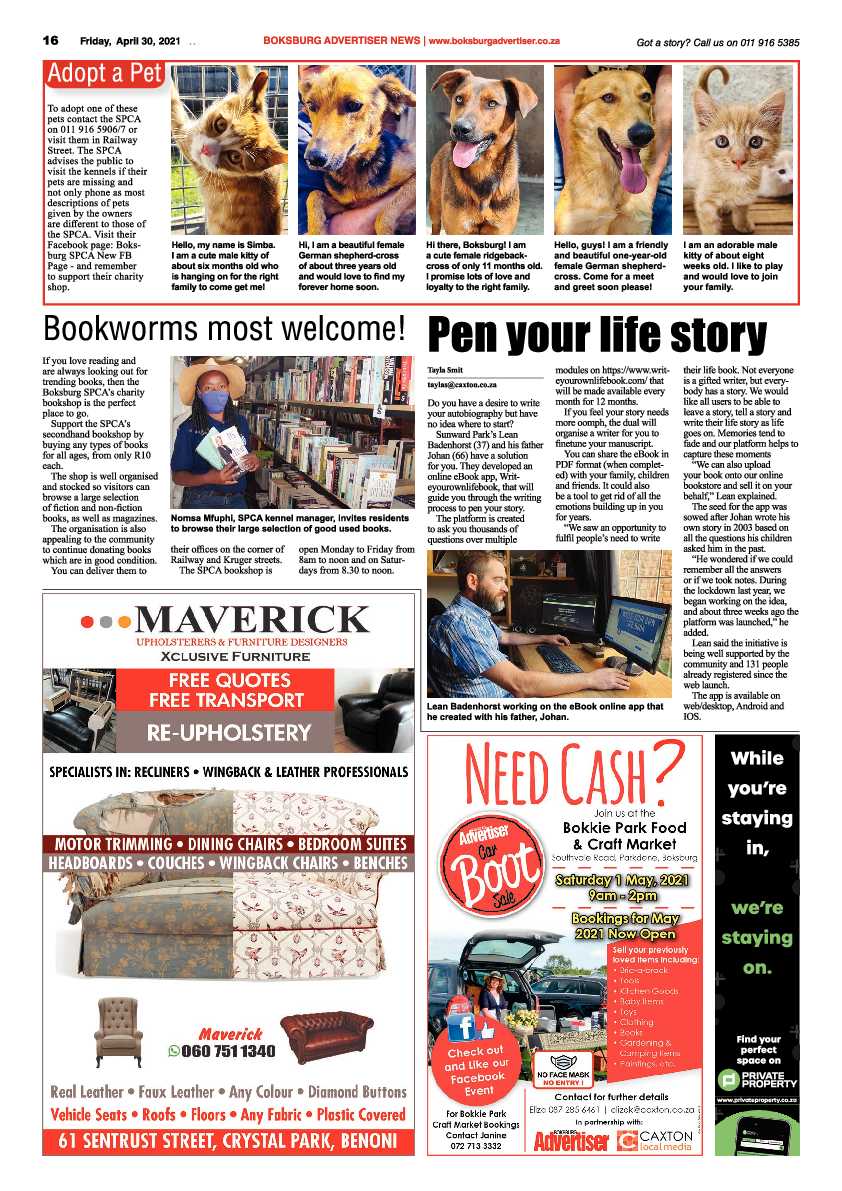 Boksburg Advertiser 30 April 2021 page 16
