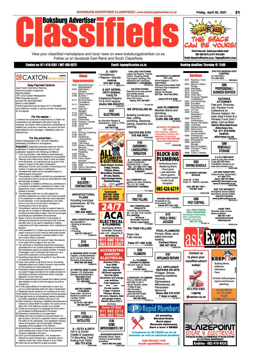 Boksburg Advertiser 30 April 2021 page 21