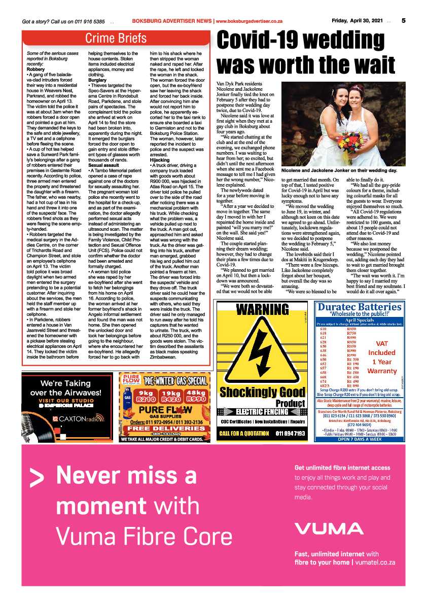 Boksburg Advertiser 30 April 2021 page 5