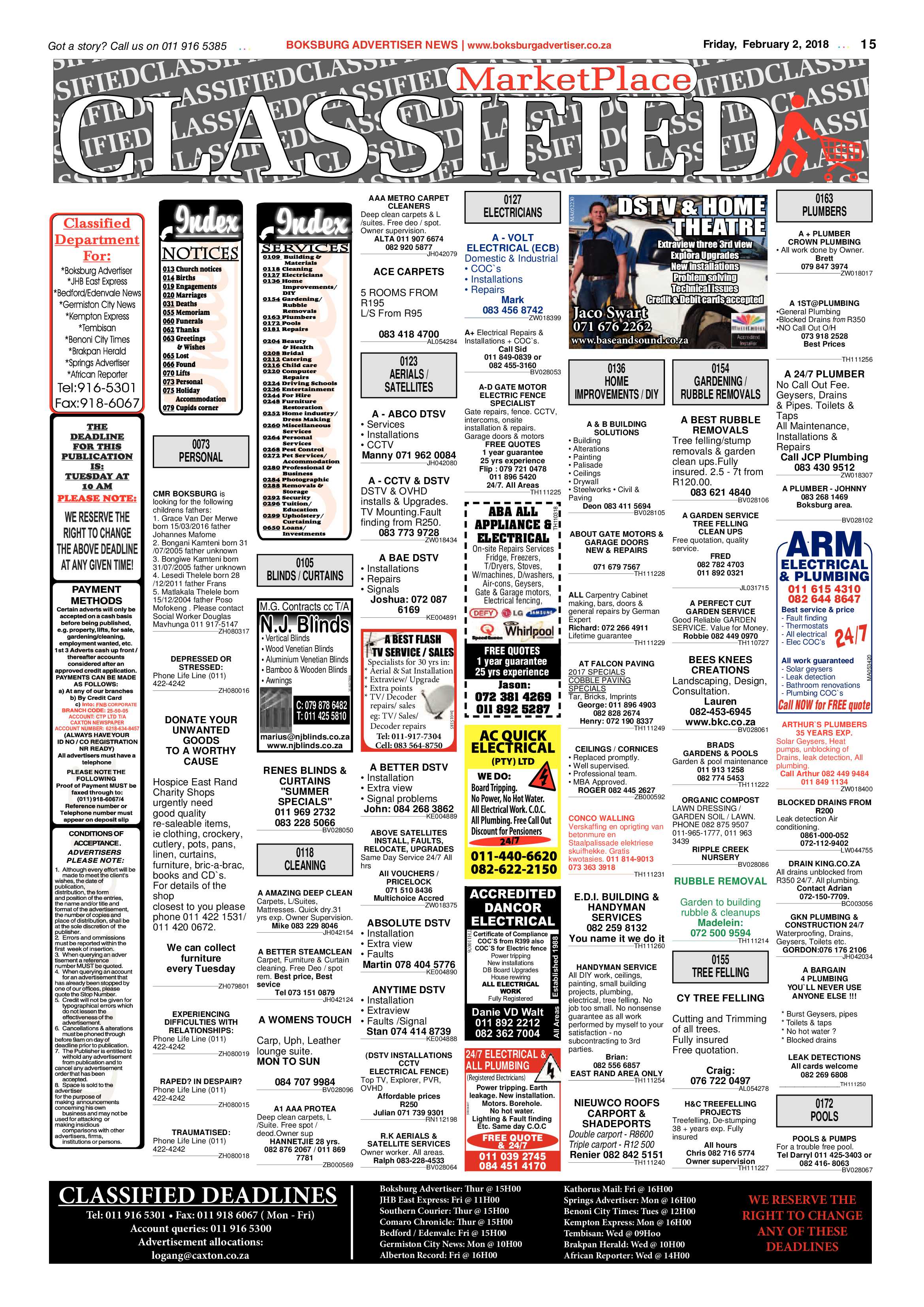 Boksburg Advertiser 30 January 2018 page 15