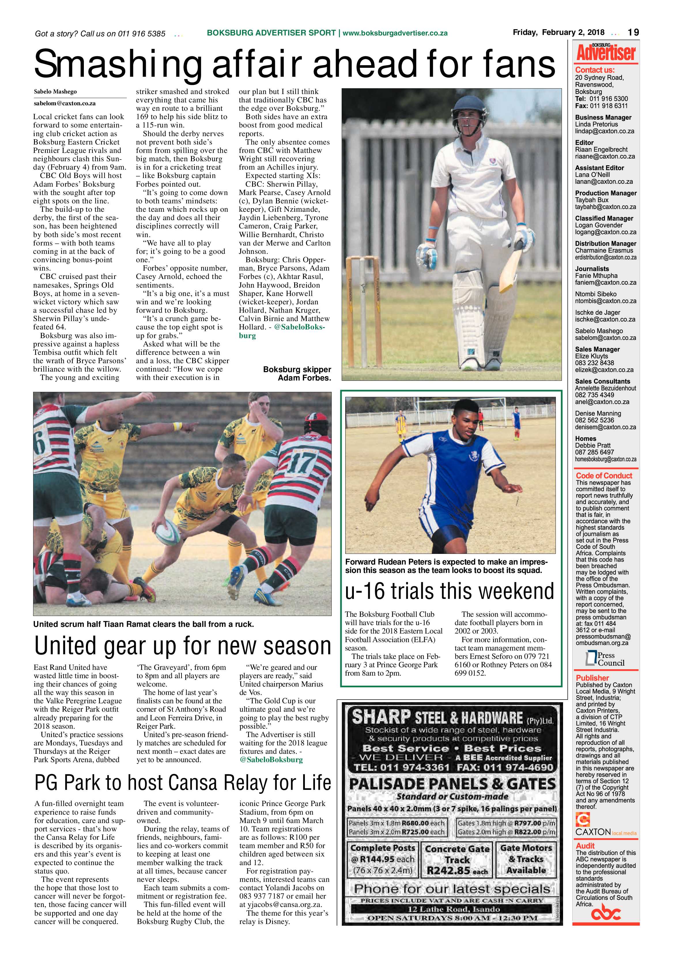 Boksburg Advertiser 30 January 2018 page 19