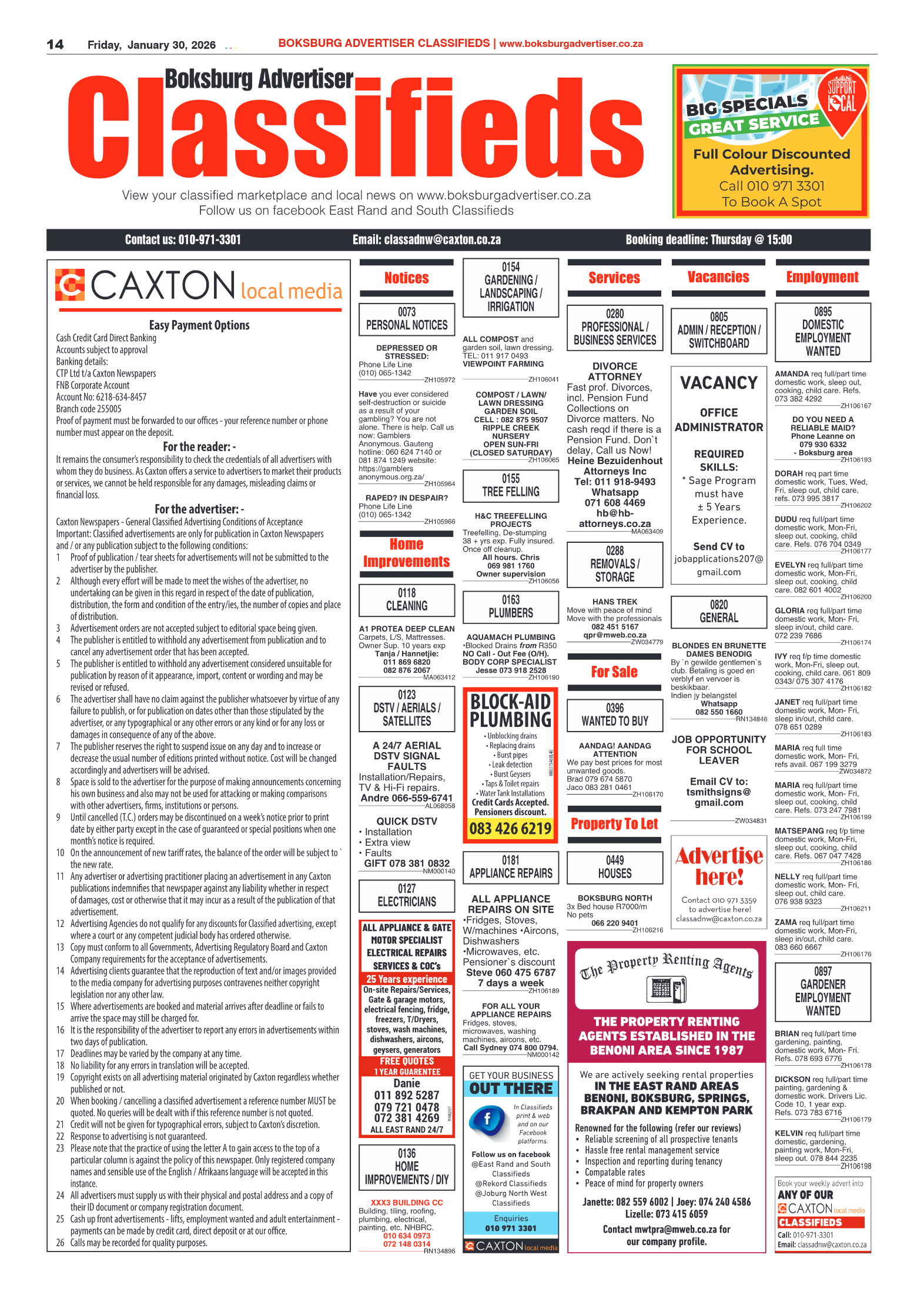 Boksburg Advertiser 30 January 2026 page 14