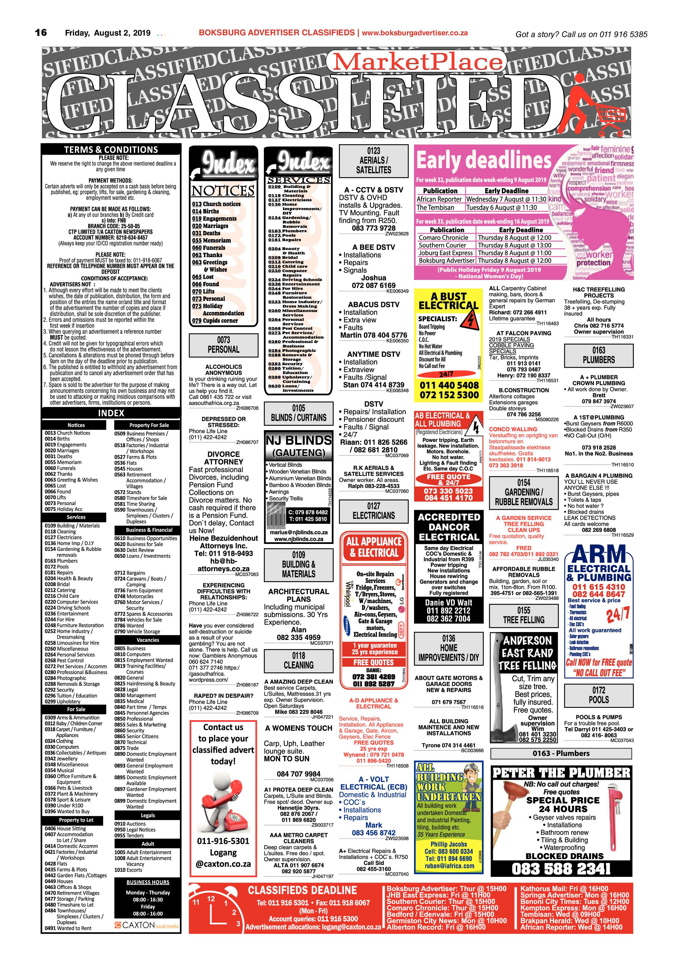Boksburg Advertiser 30 July 2019 page 16