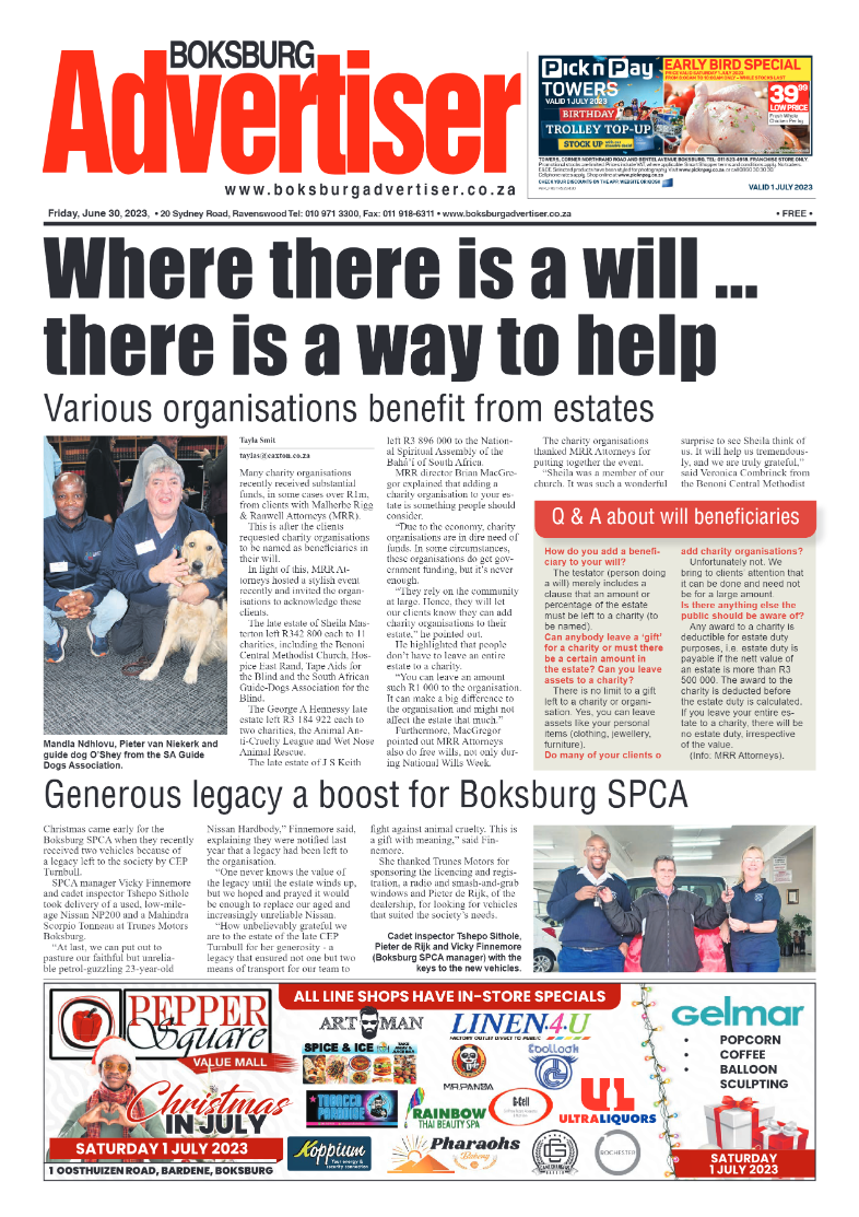 Boksburg Advertiser 30 June 2023 page 1