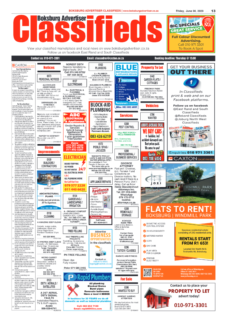 Boksburg Advertiser 30 June 2023 page 13