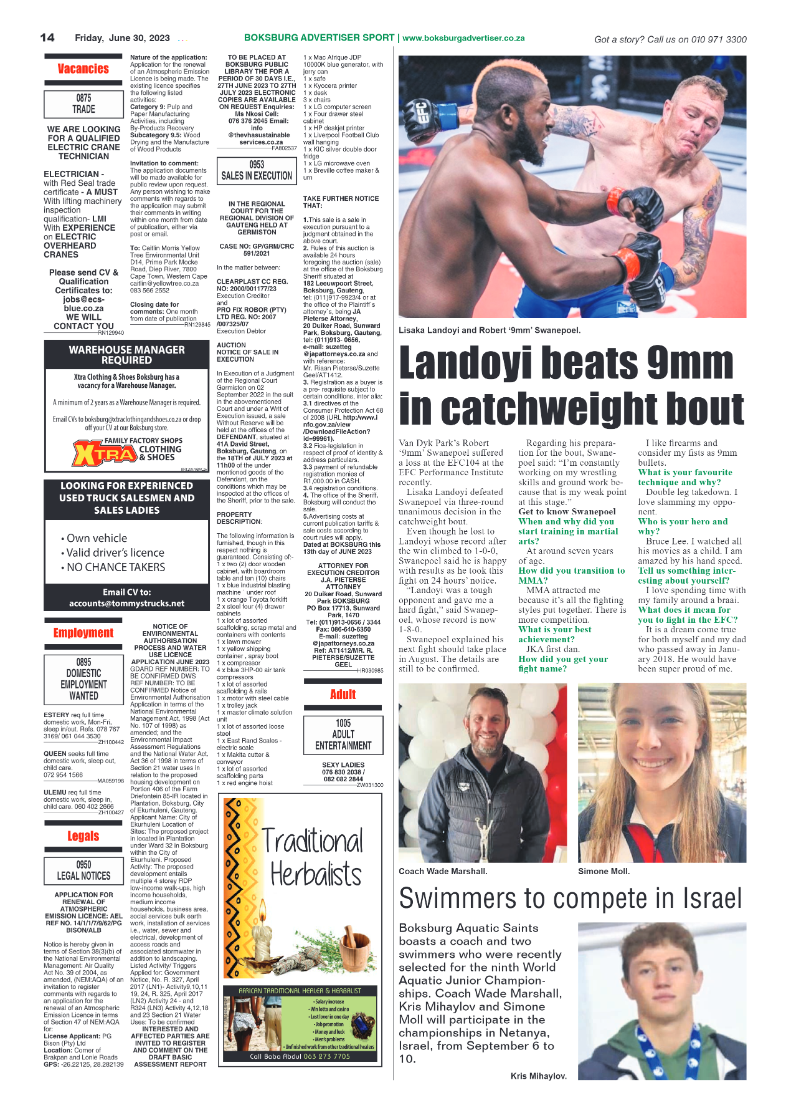 Boksburg Advertiser 30 June 2023 page 14