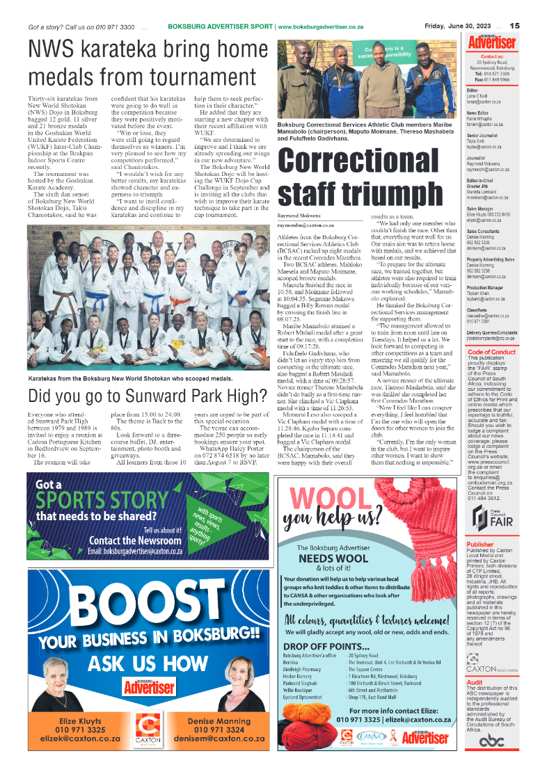 Boksburg Advertiser 30 June 2023 page 15