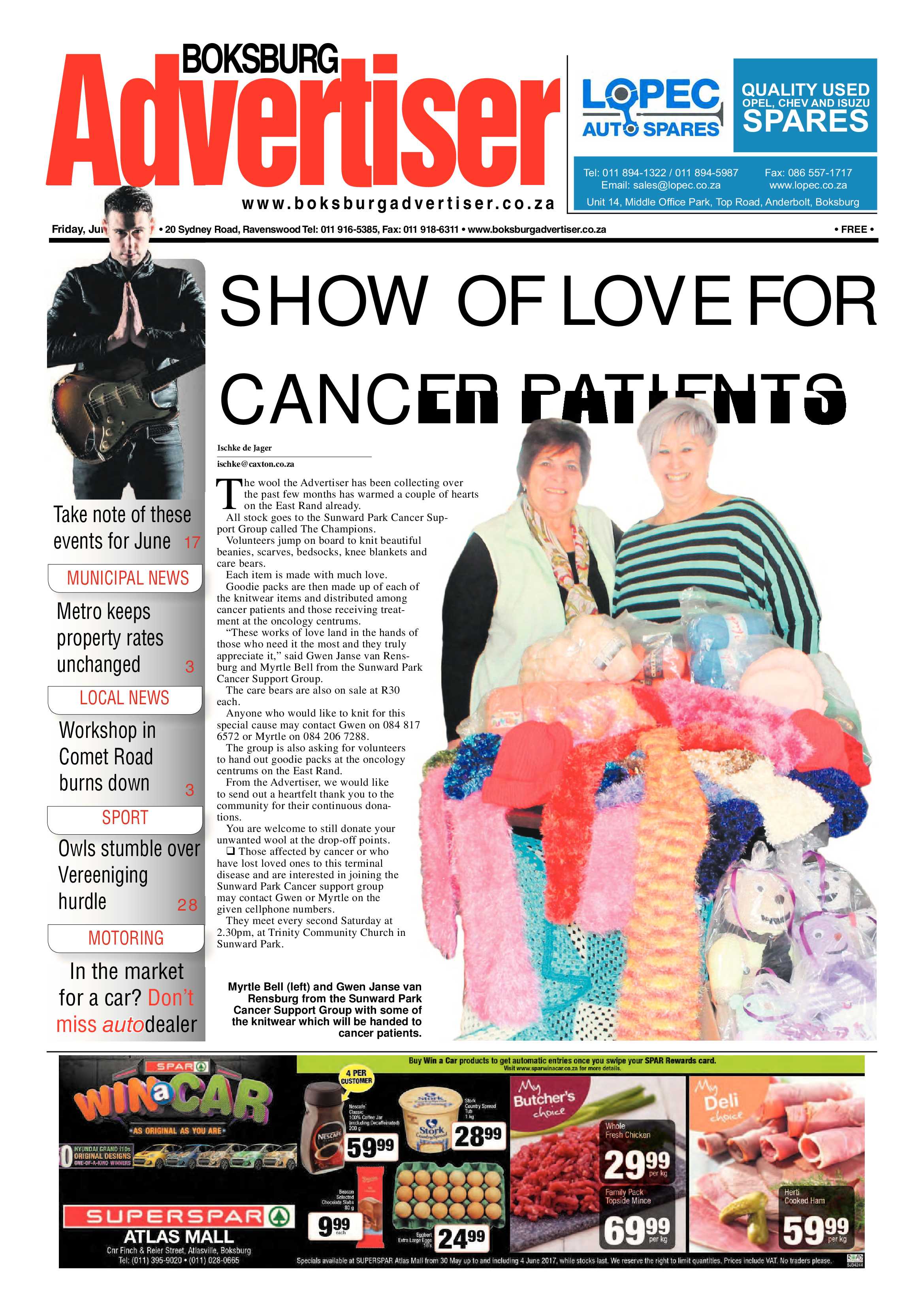 Boksburg Advertiser 30 May 2017 page 1