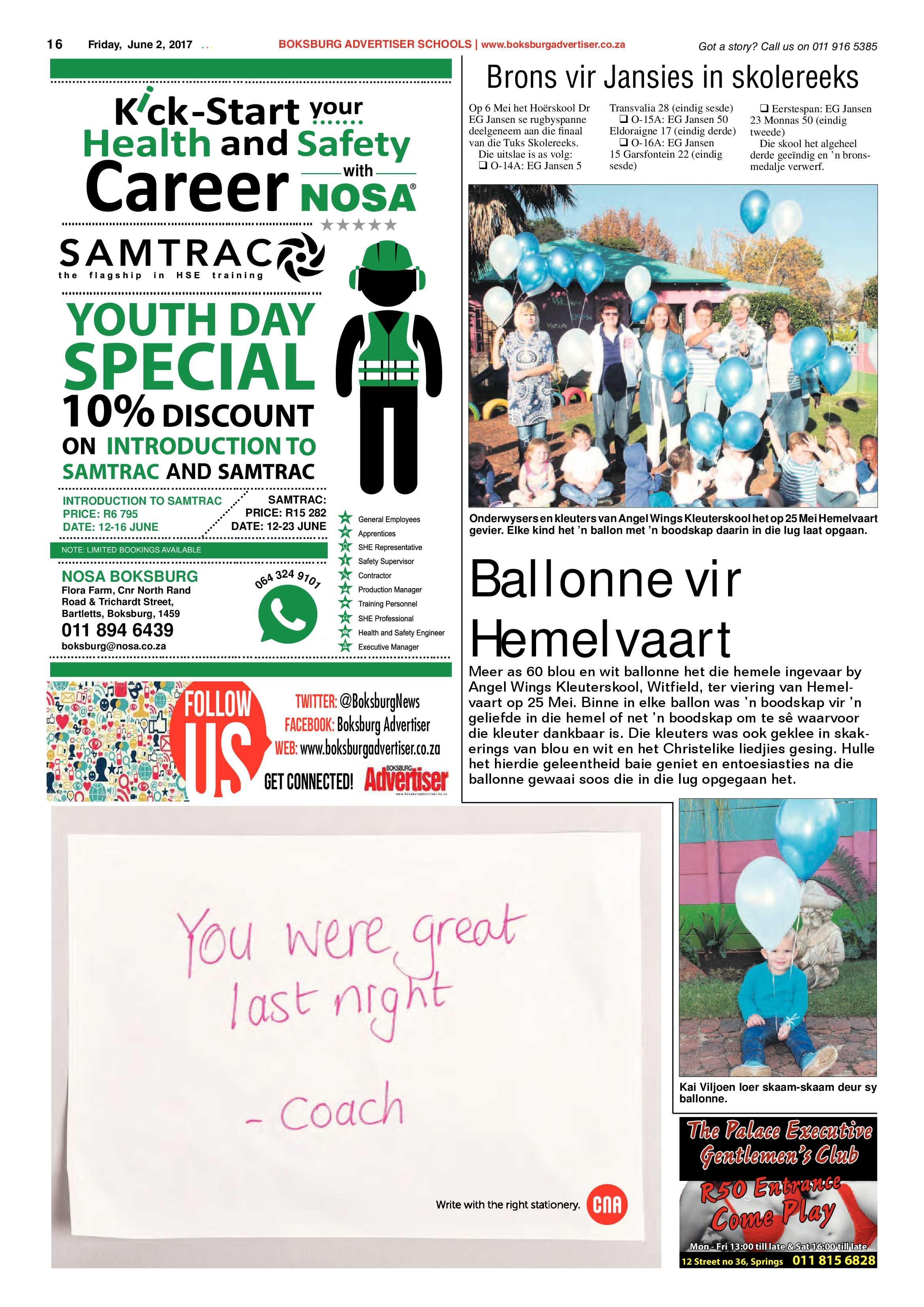 Boksburg Advertiser 30 May 2017 page 16
