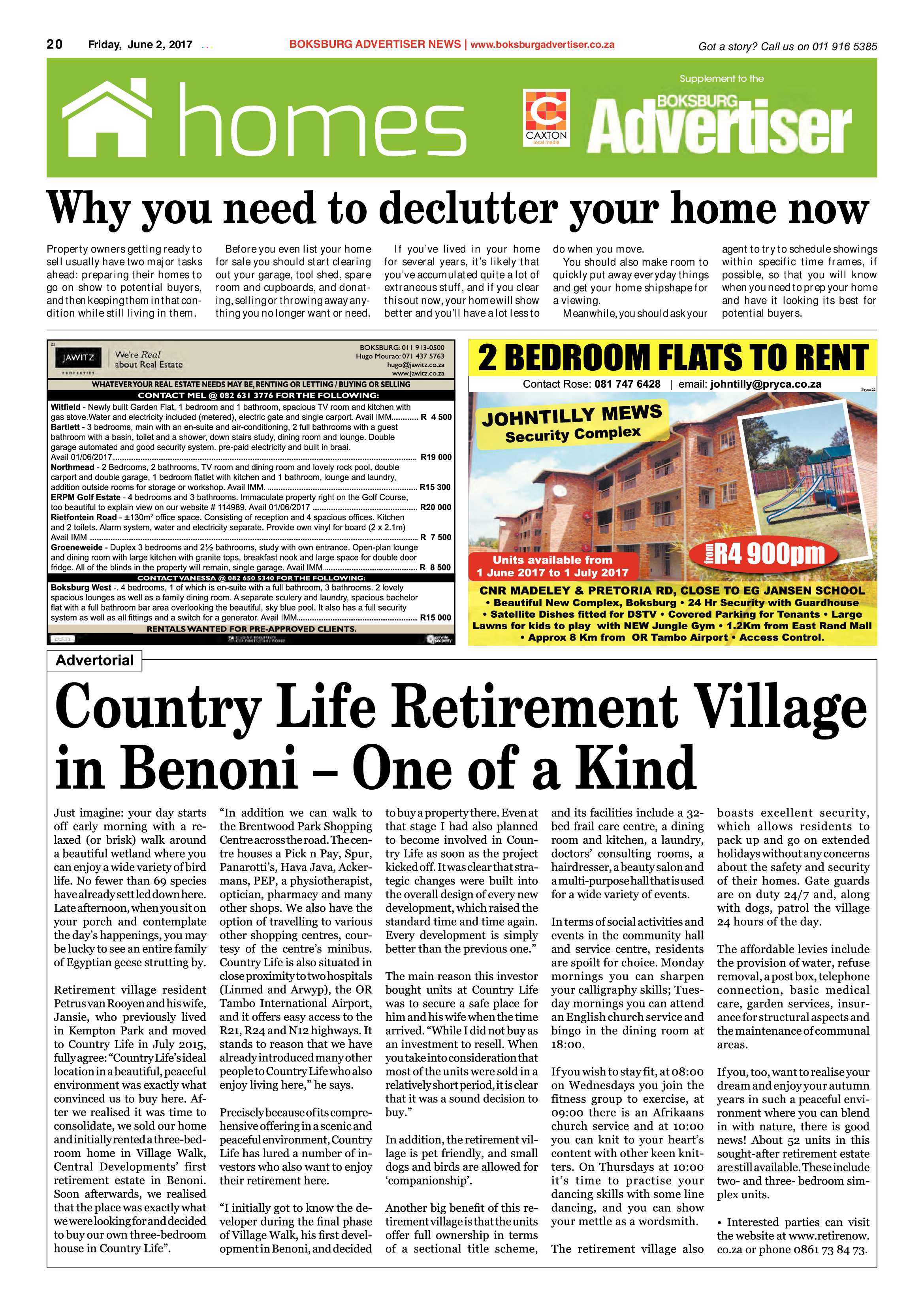 Boksburg Advertiser 30 May 2017 page 20