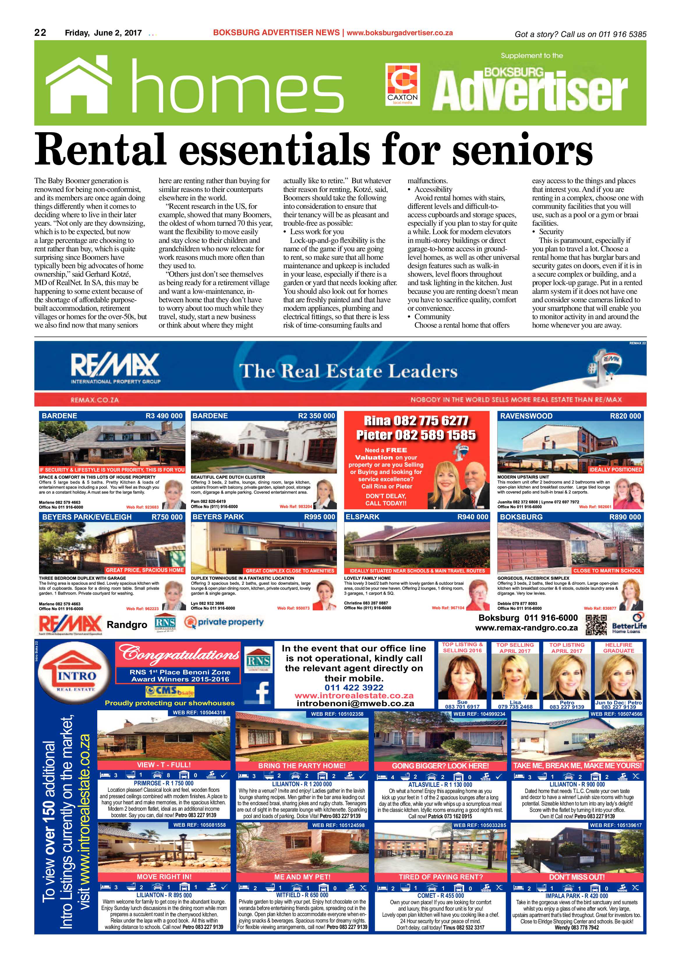 Boksburg Advertiser 30 May 2017 page 22