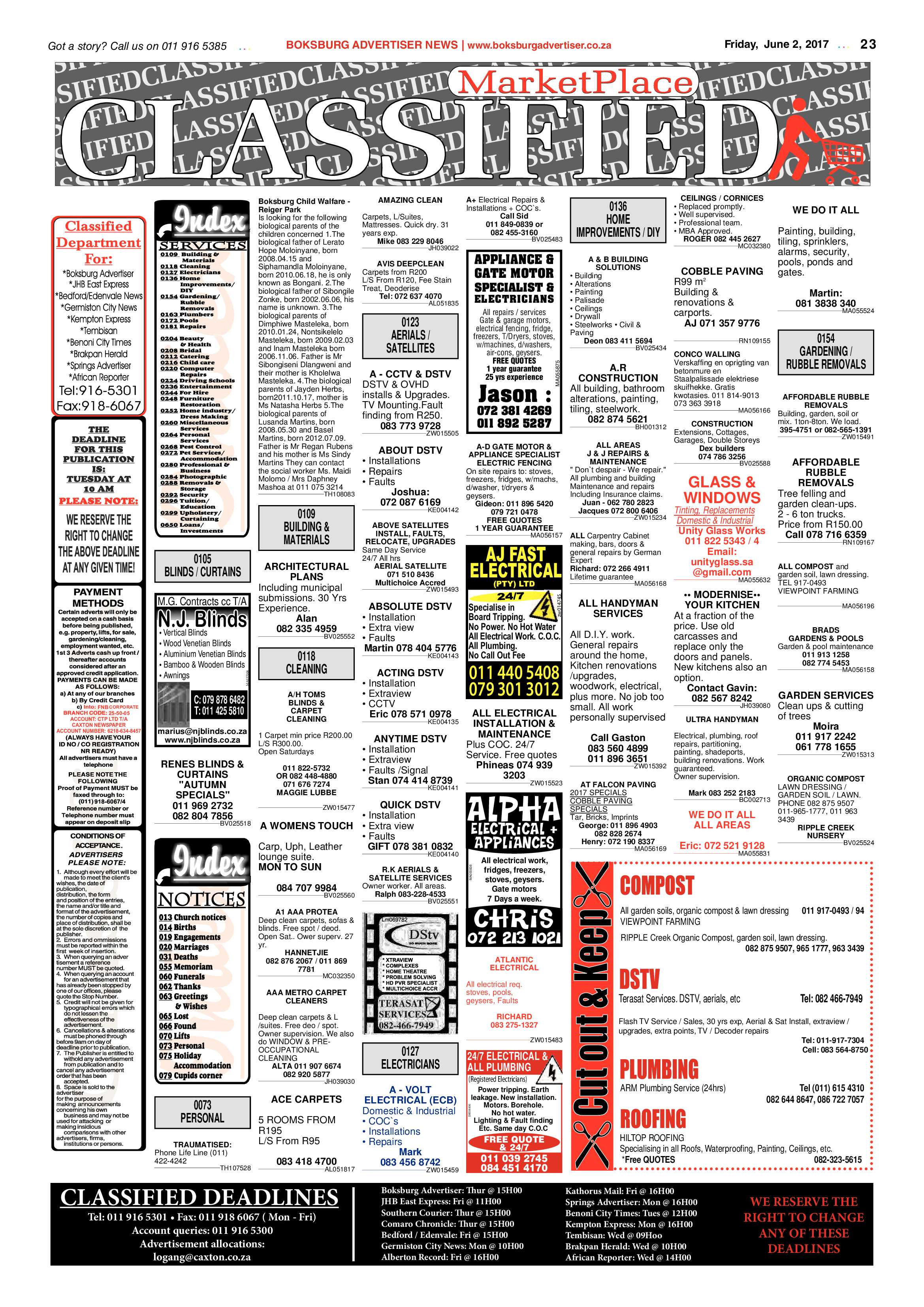 Boksburg Advertiser 30 May 2017 page 23
