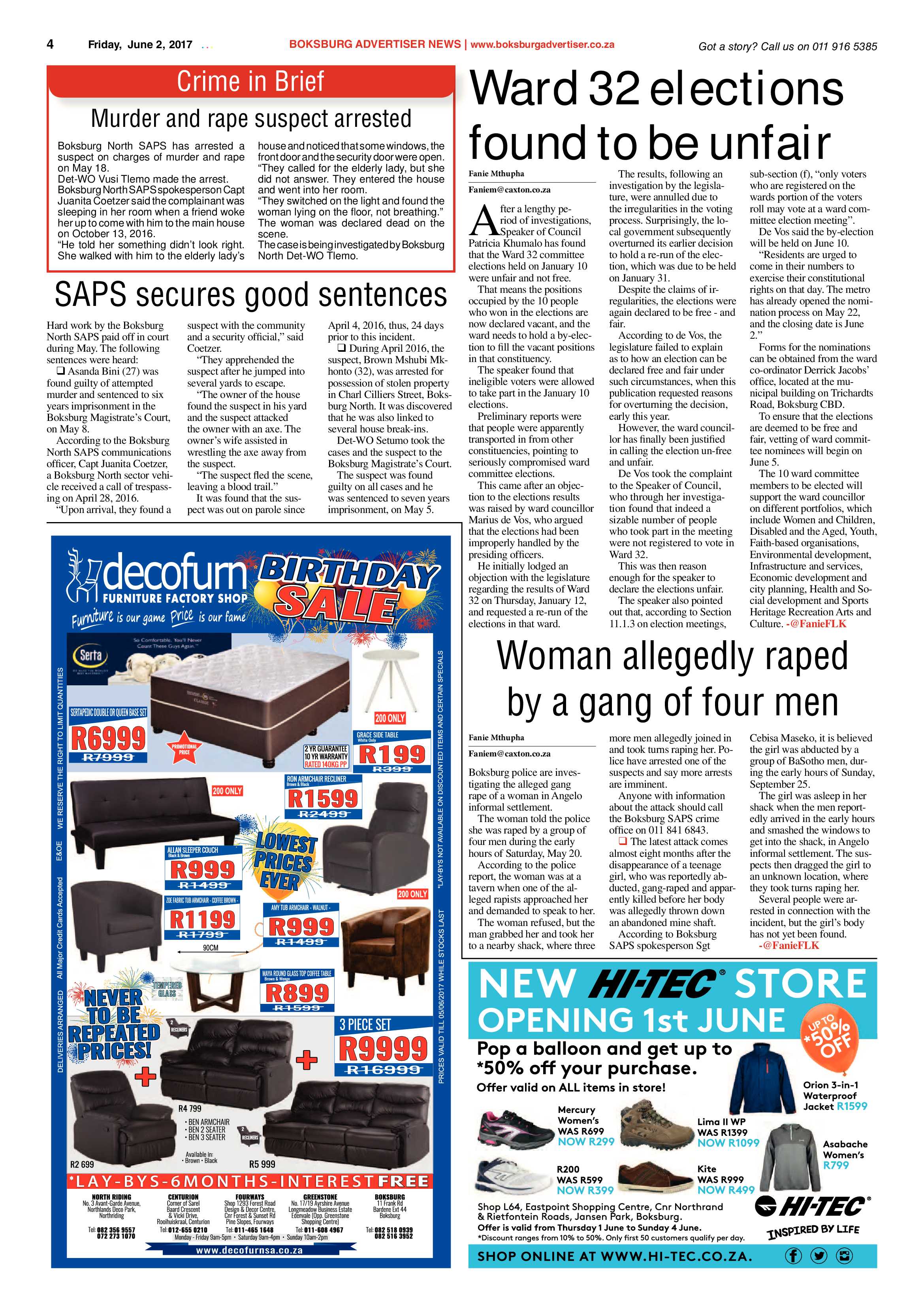 Boksburg Advertiser 30 May 2017 page 4