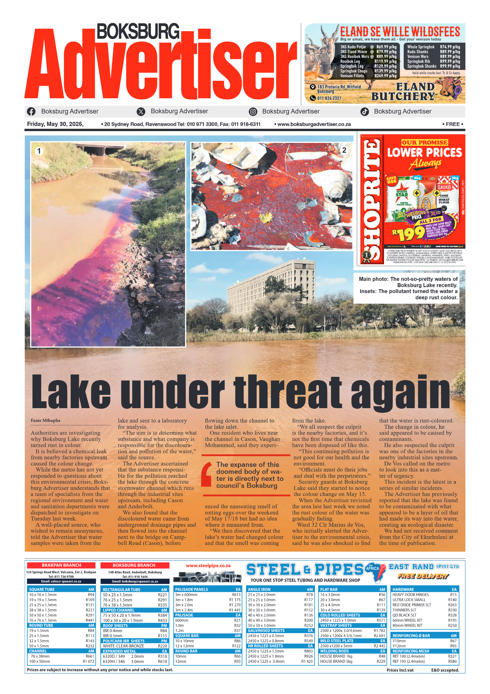 Boksburg Advertiser 30 May 2025 page 1