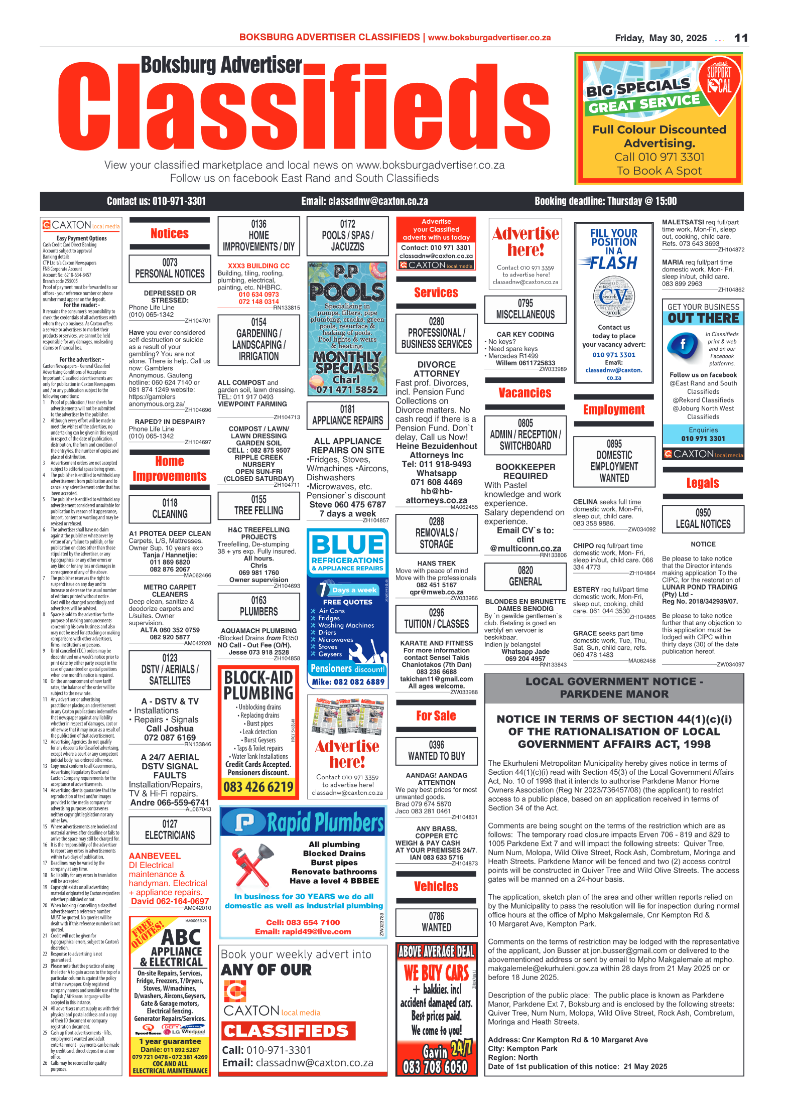 Boksburg Advertiser 30 May 2025 page 11