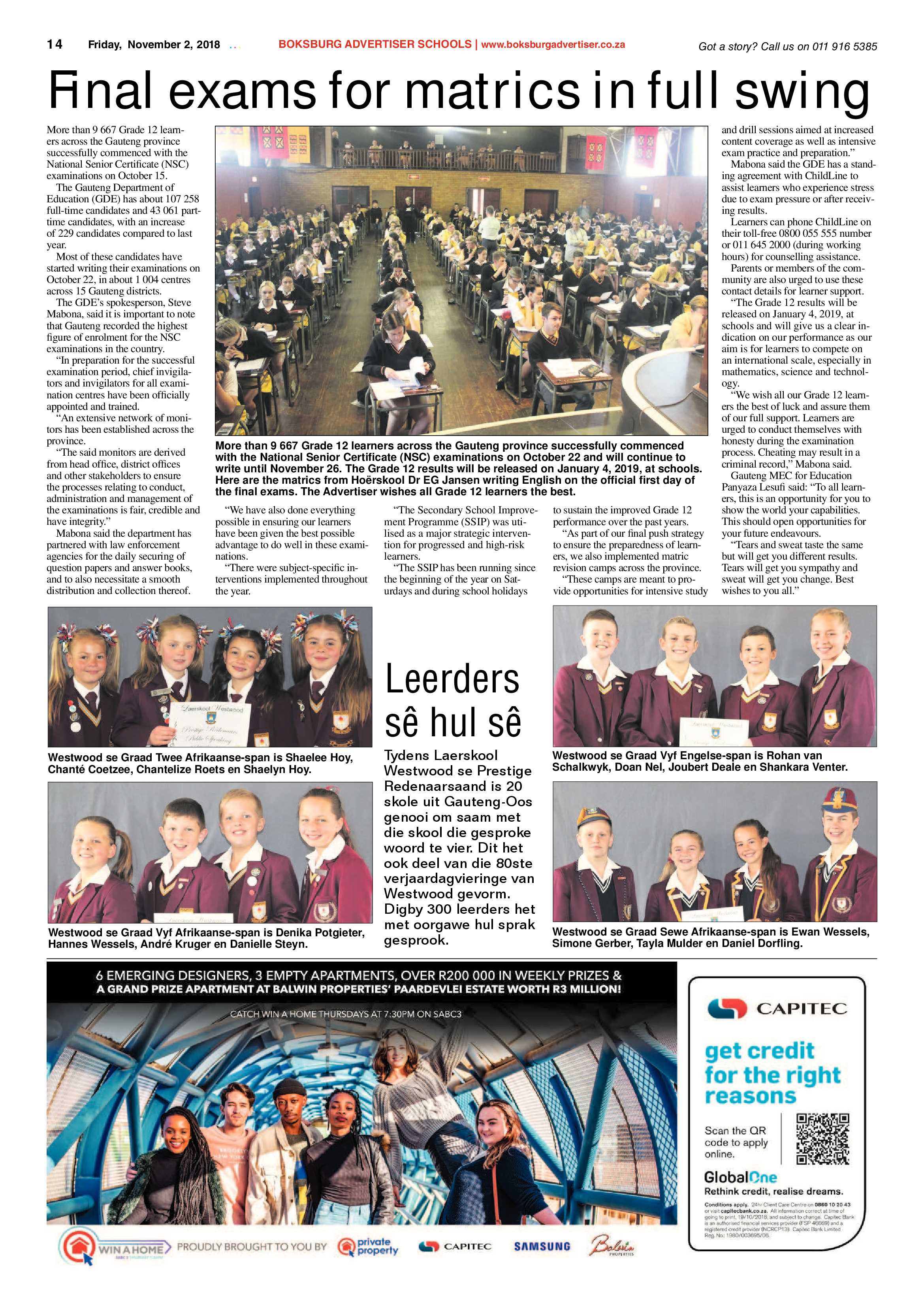 Boksburg Advertiser 30 October 2018 page 14