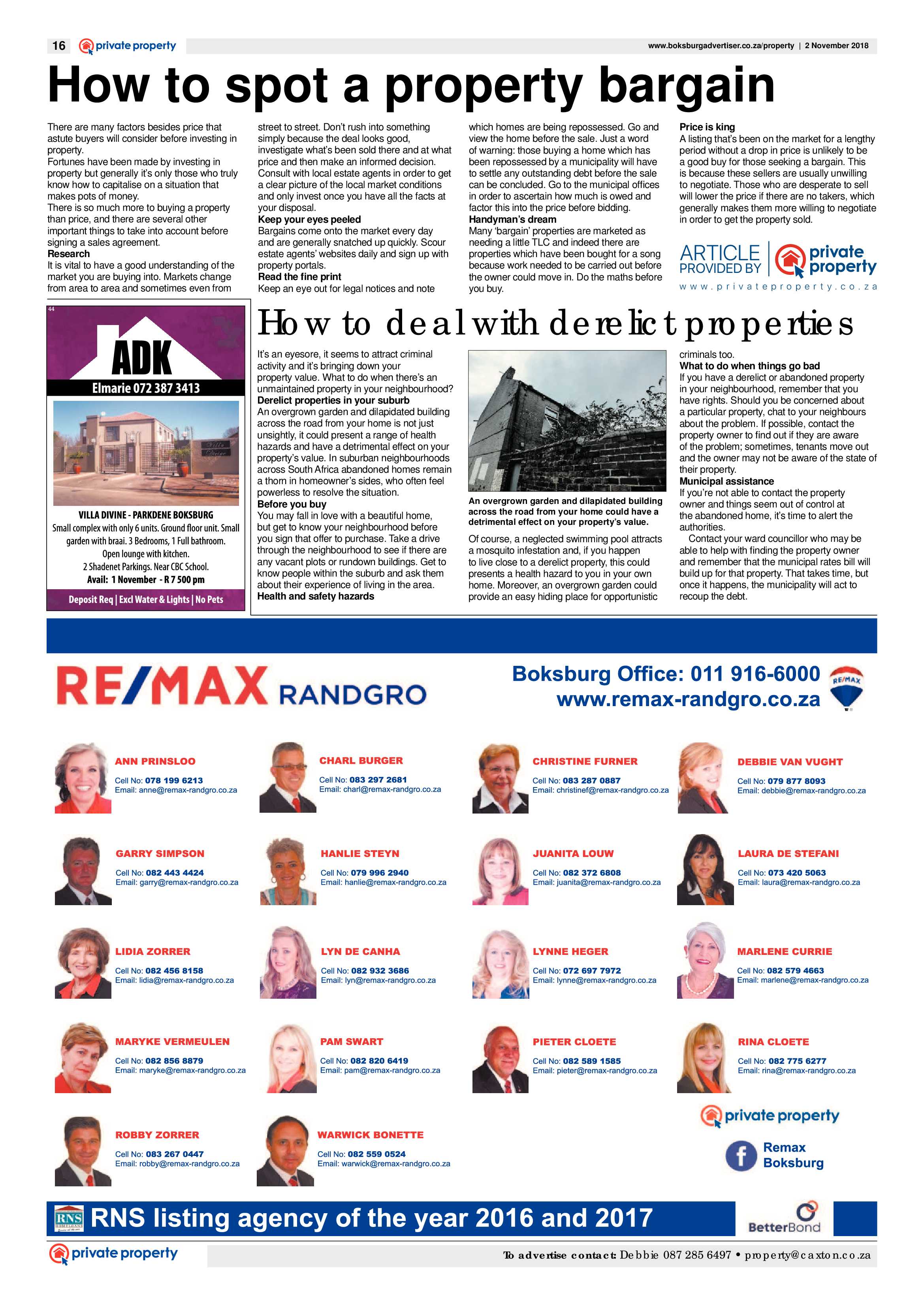 Boksburg Advertiser 30 October 2018 page 16