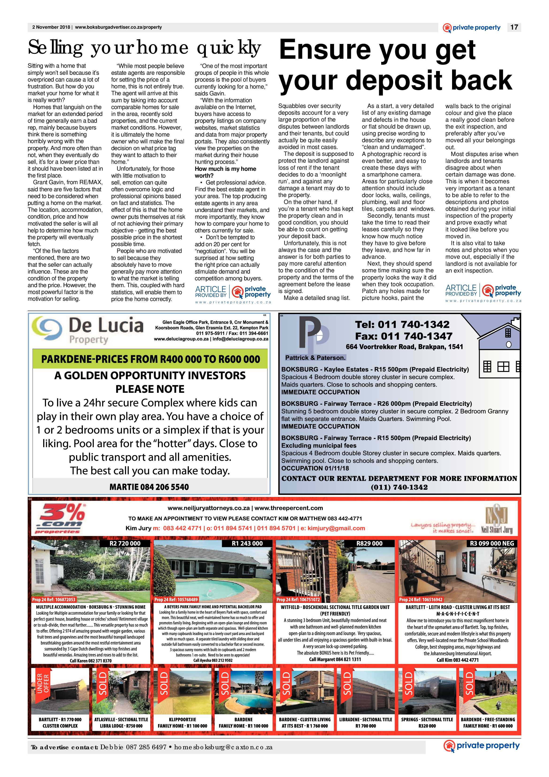 Boksburg Advertiser 30 October 2018 page 17