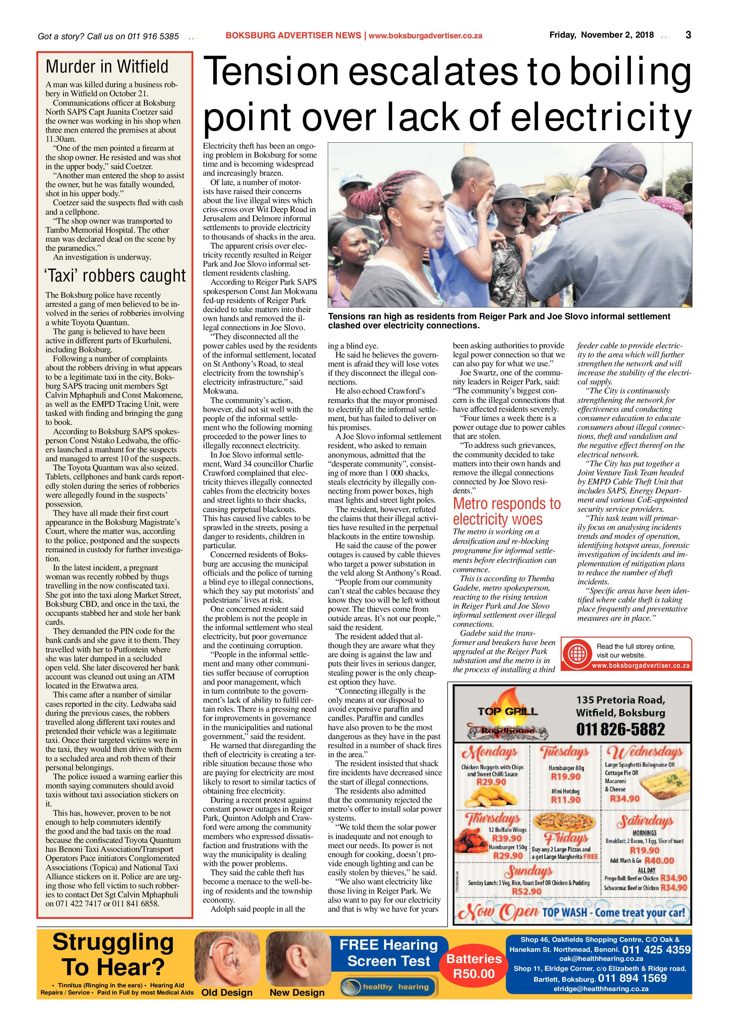 Boksburg Advertiser 30 October 2018 page 3