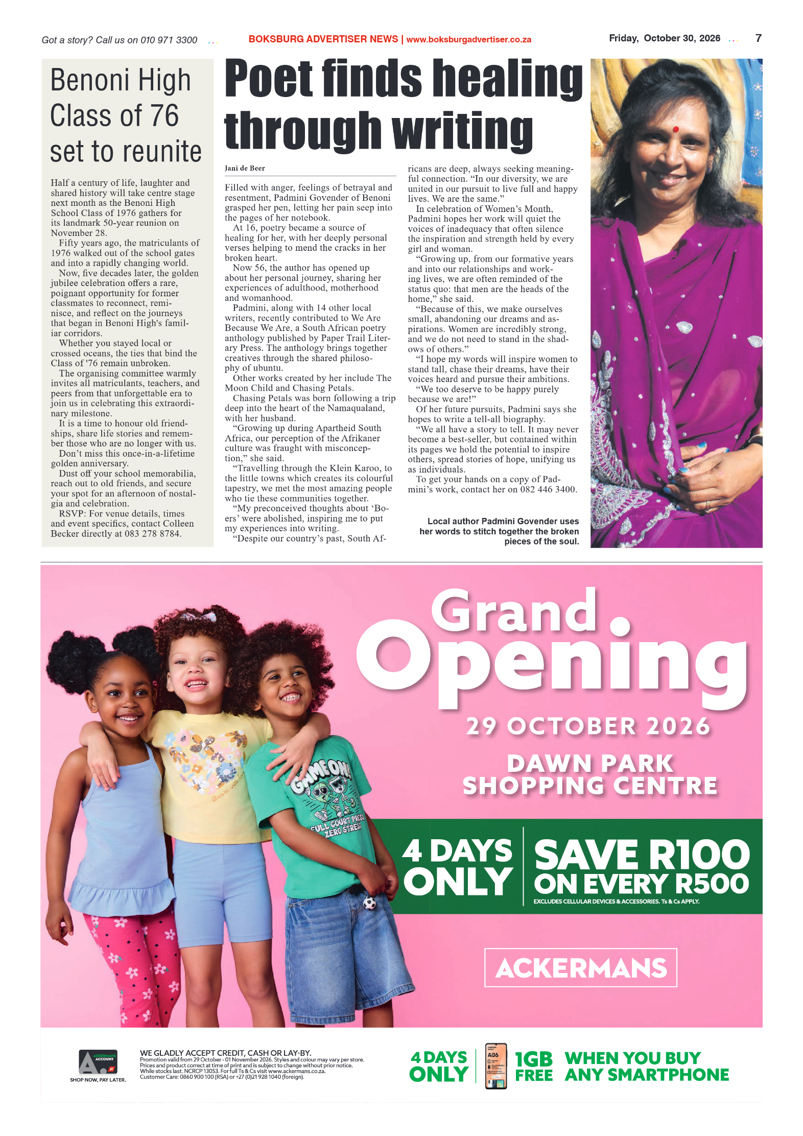 Boksburg Advertiser 30 October 2026 page 9