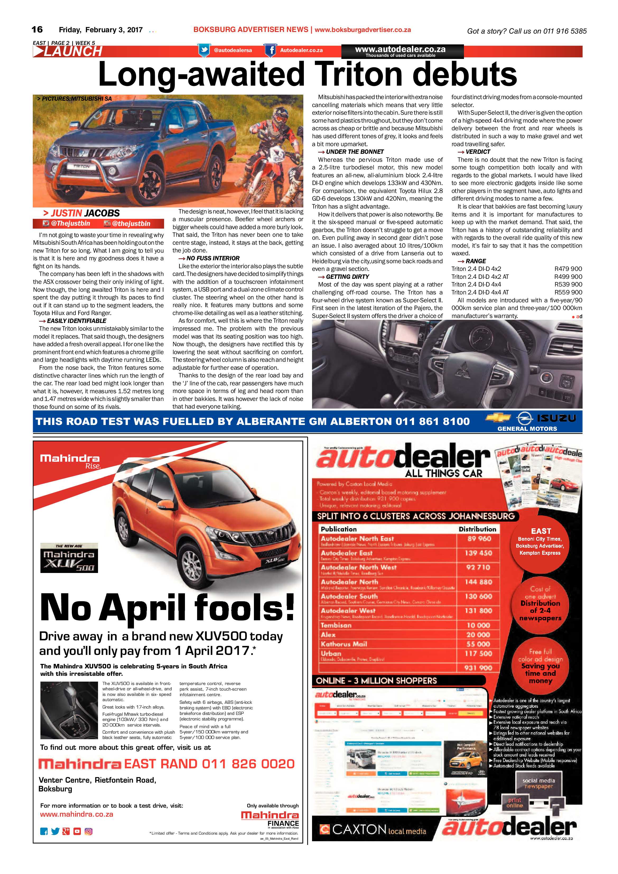 Boksburg Advertiser 31 January 2017 page 16