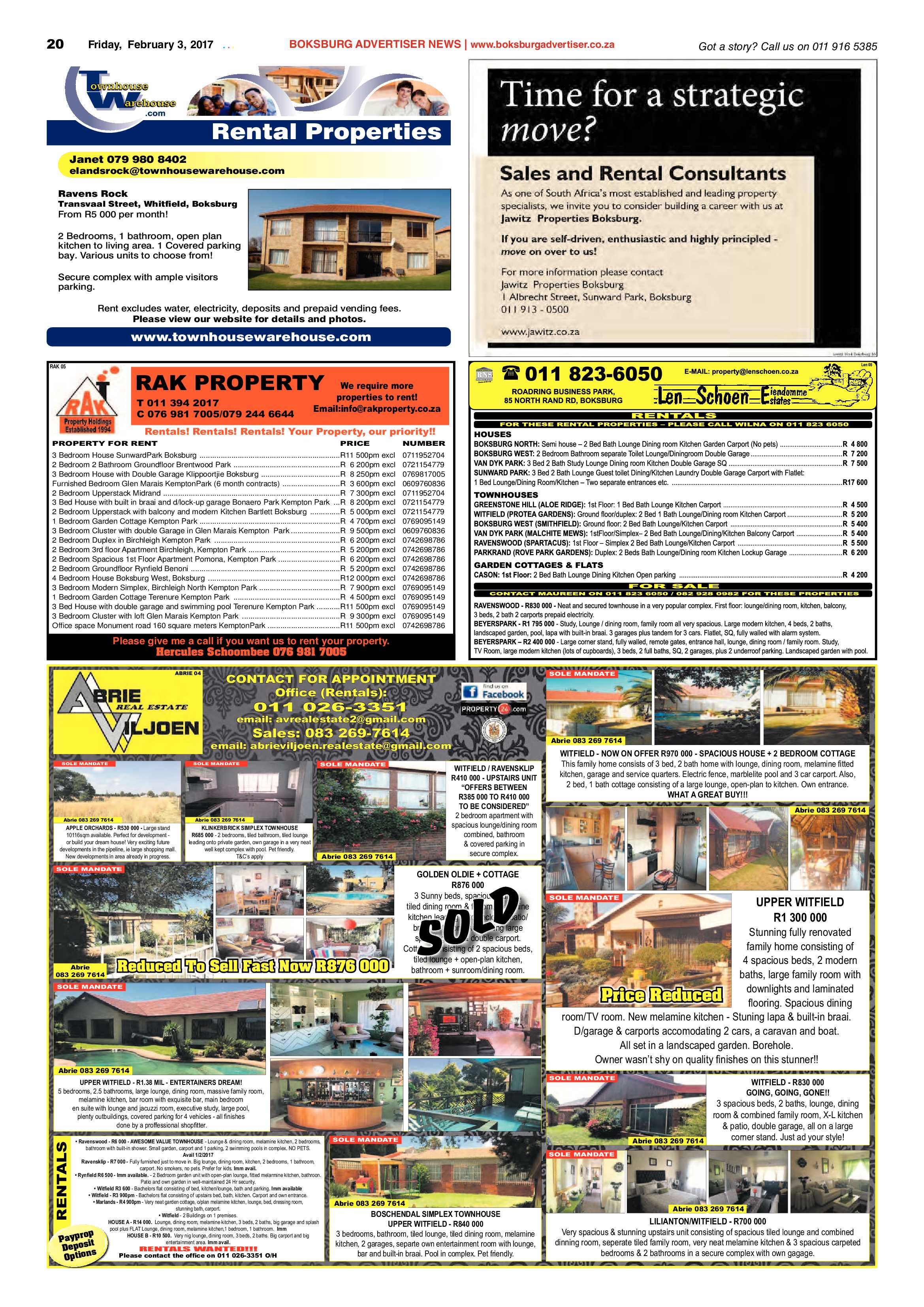 Boksburg Advertiser 31 January 2017 page 20