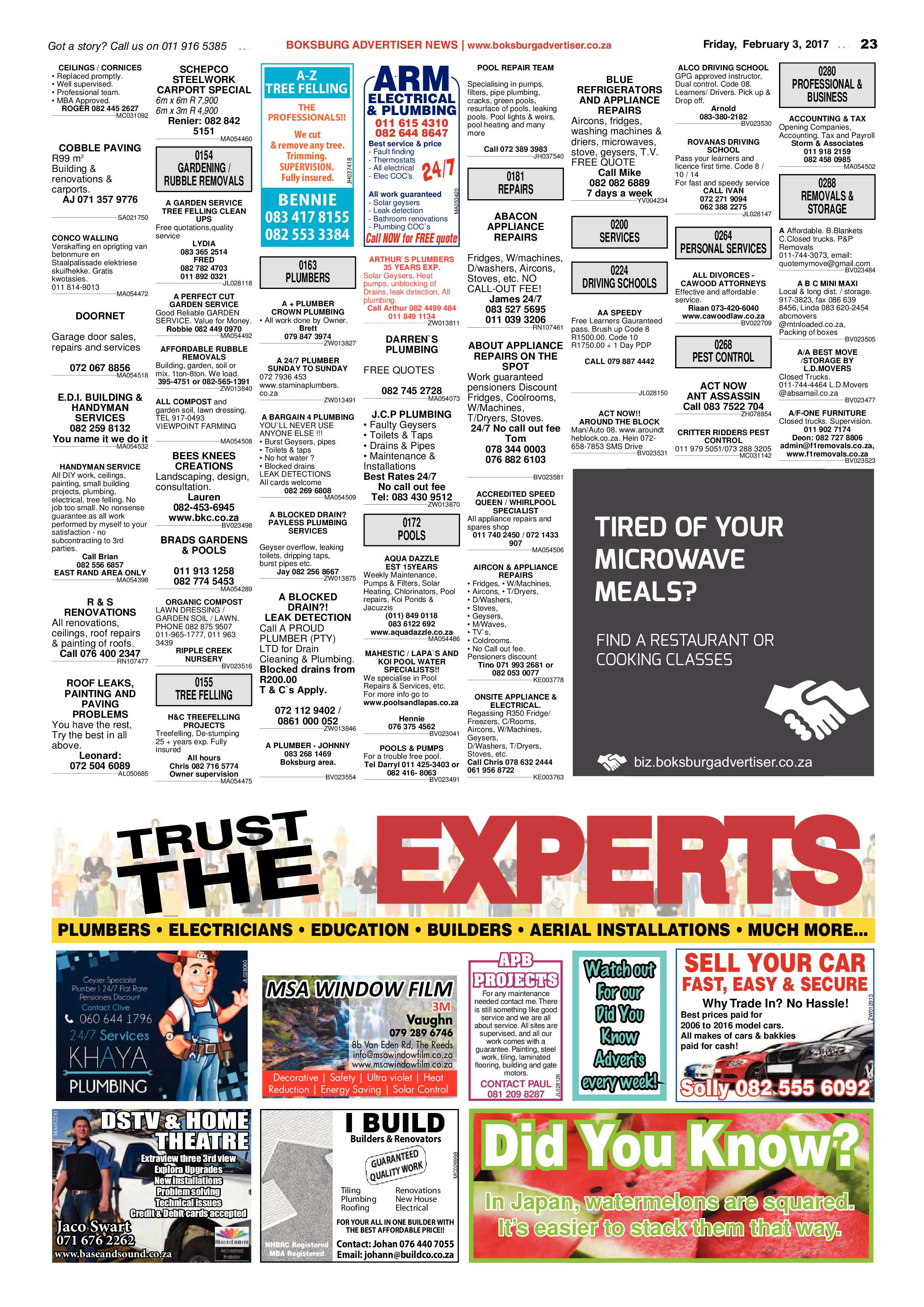 Boksburg Advertiser 31 January 2017 page 23