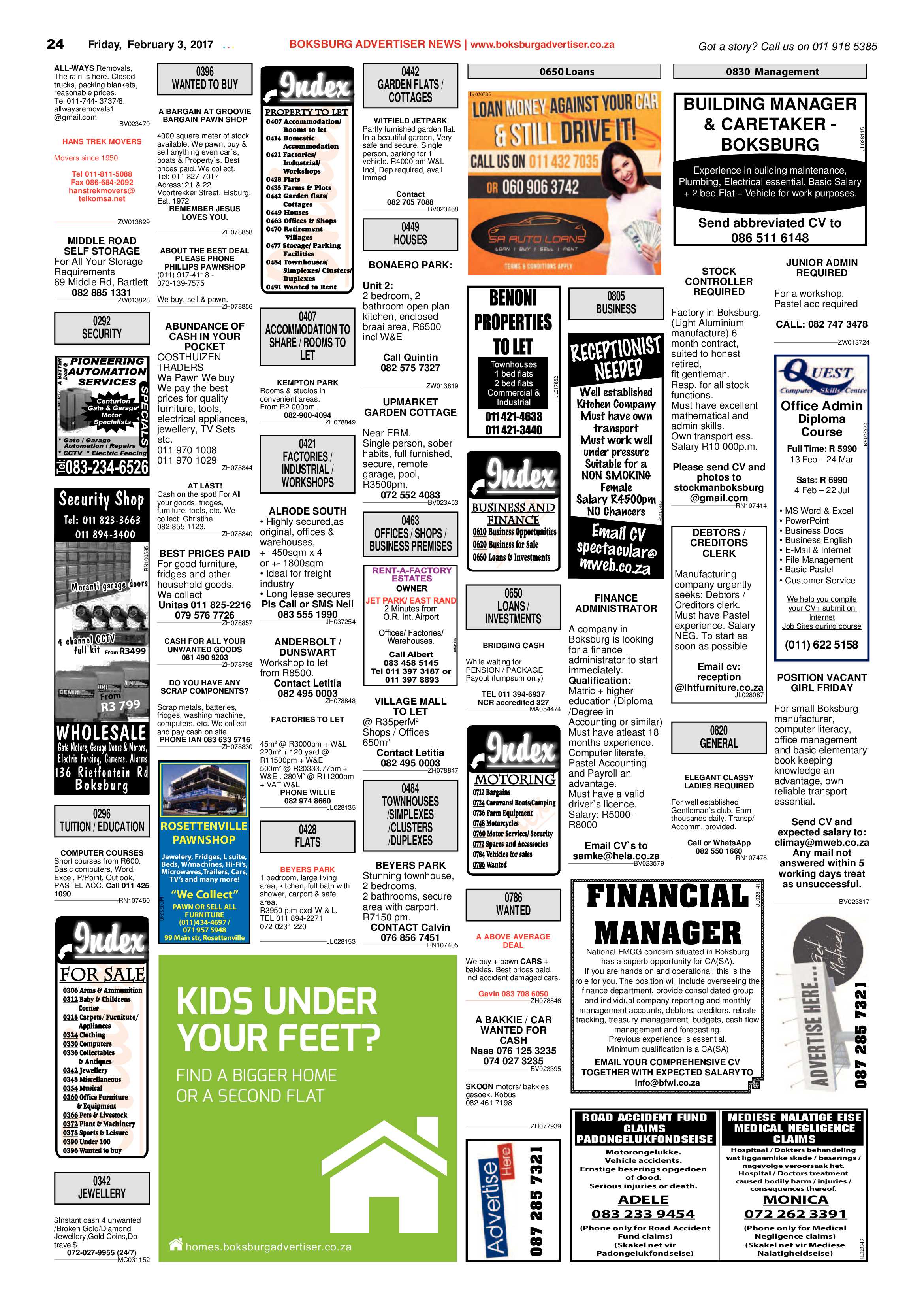 Boksburg Advertiser 31 January 2017 page 24