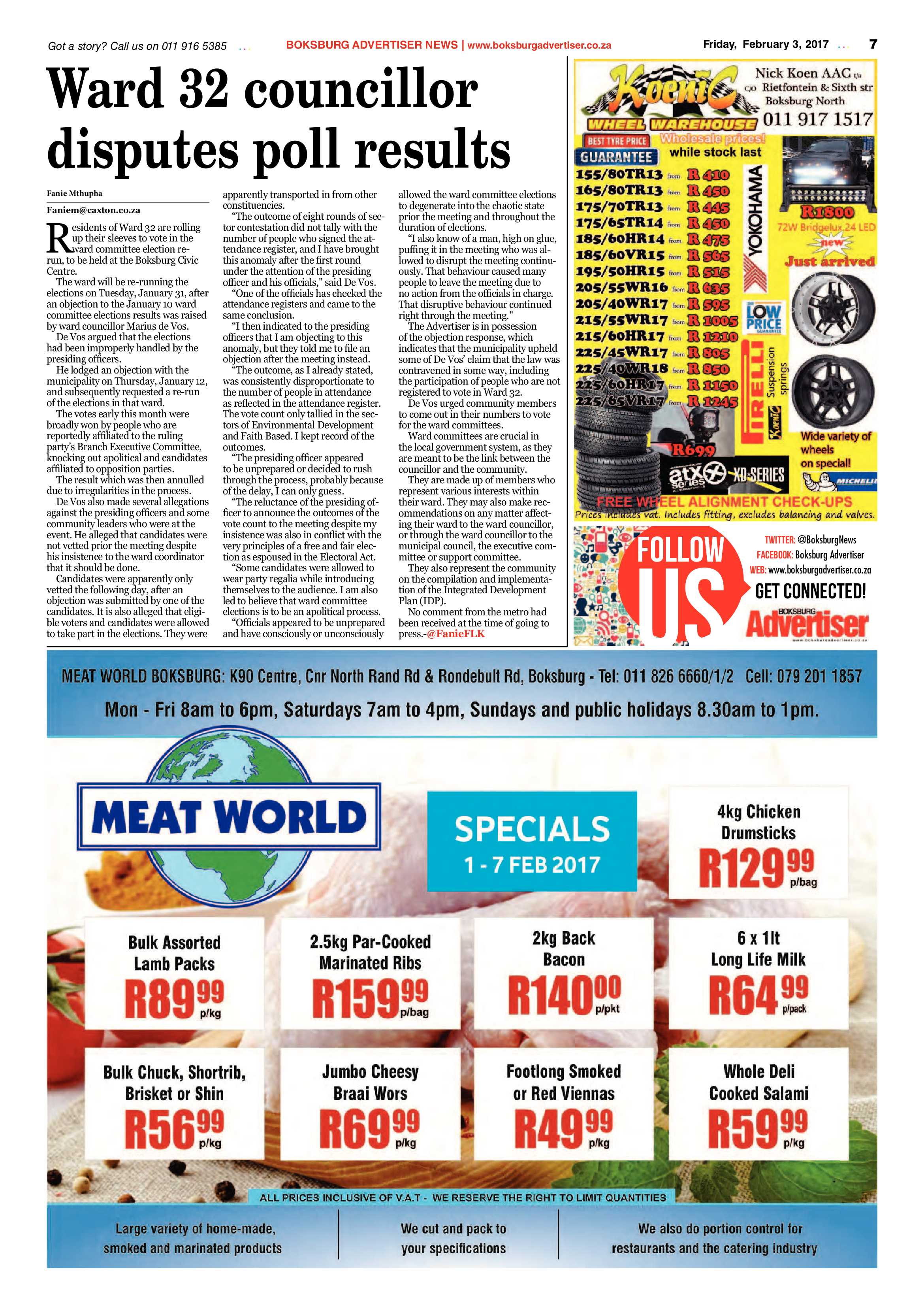 Boksburg Advertiser 31 January 2017 page 7