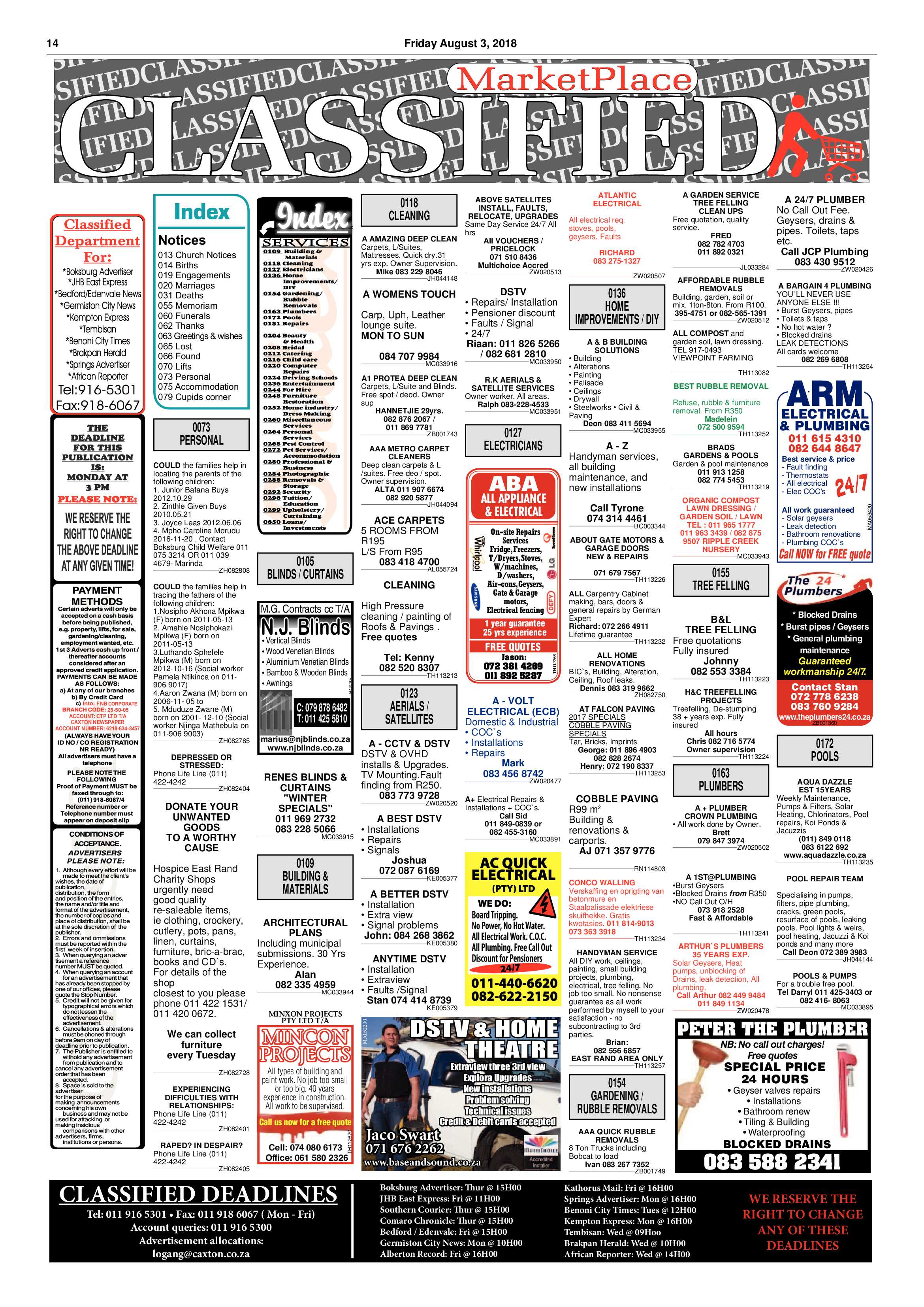 Boksburg Advertiser 31 July 2018 page 14