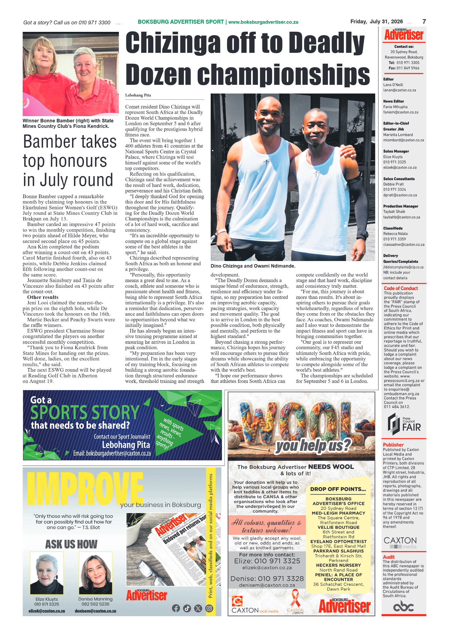 Boksburg Advertiser 31 July 2026 page 19