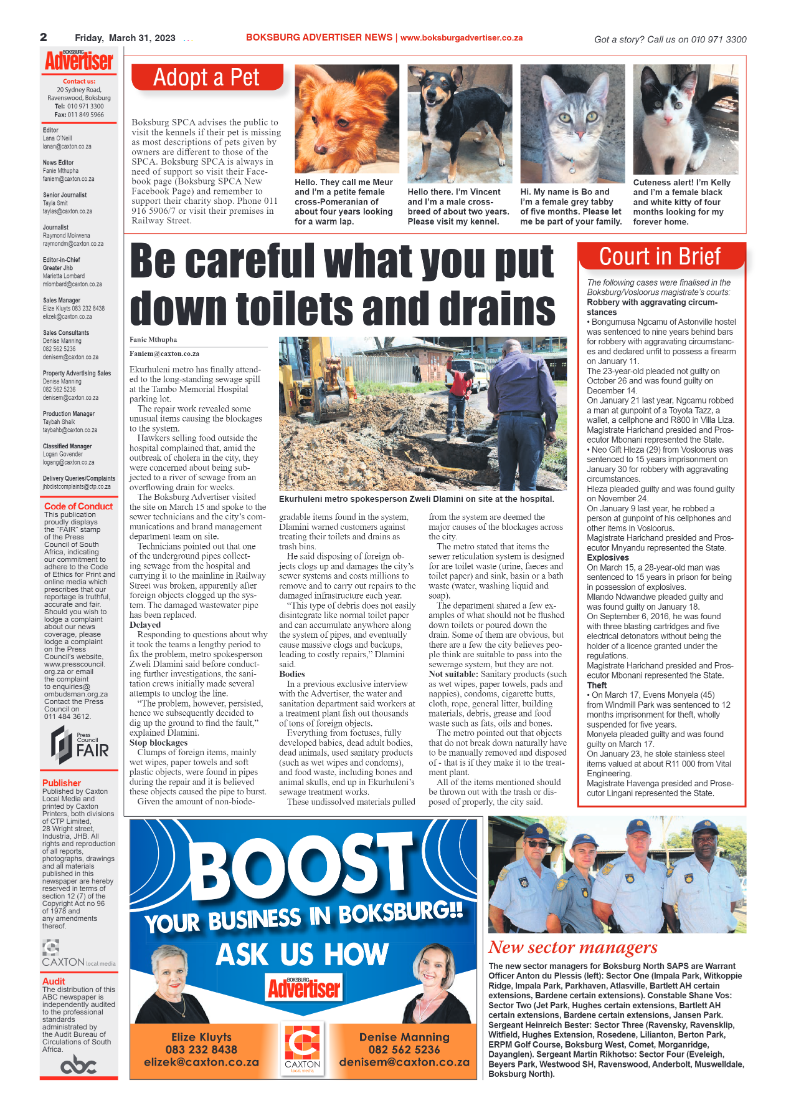 Boksburg Advertiser 31 March 2023 page 2