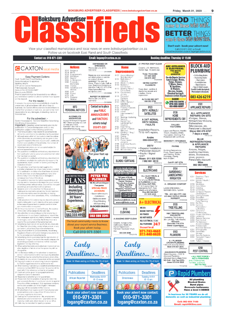 Boksburg Advertiser 31 March 2023 page 9