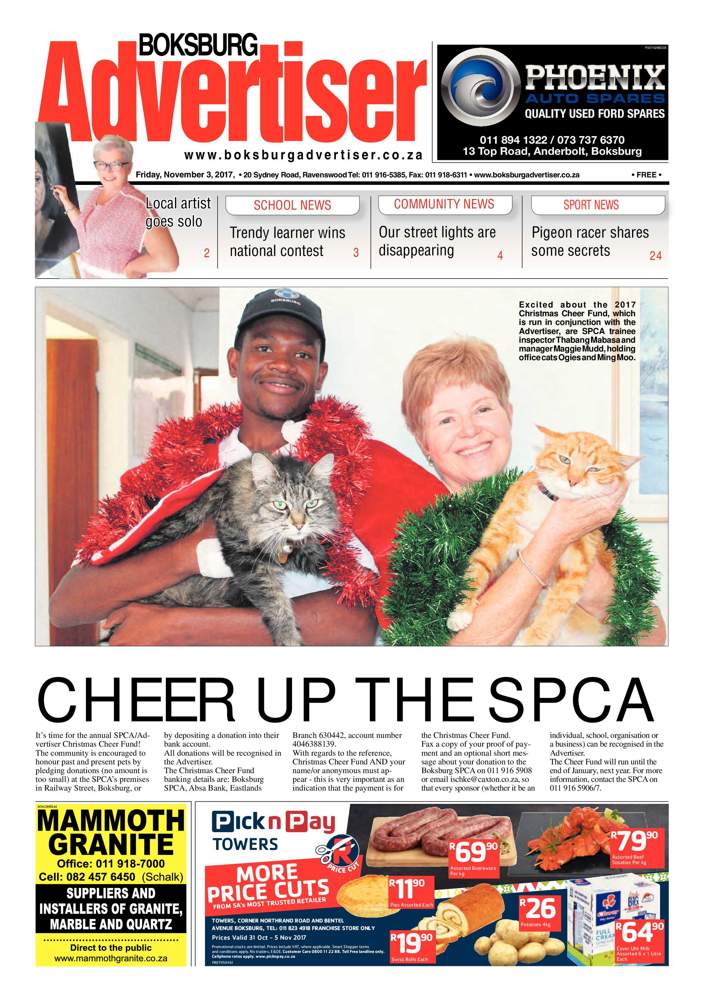 Boksburg Advertiser 31 October 2017 page 1