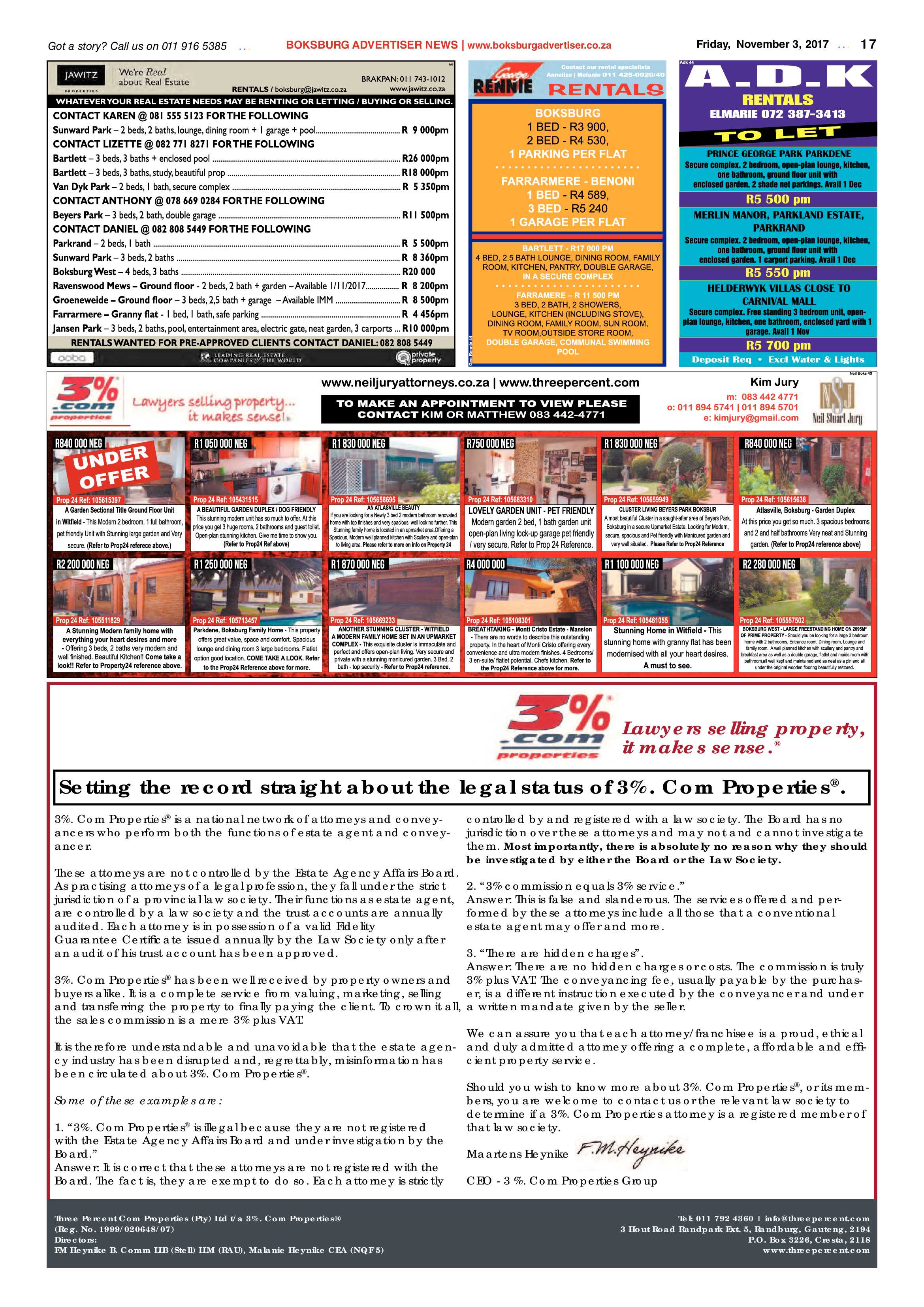 Boksburg Advertiser 31 October 2017 page 17