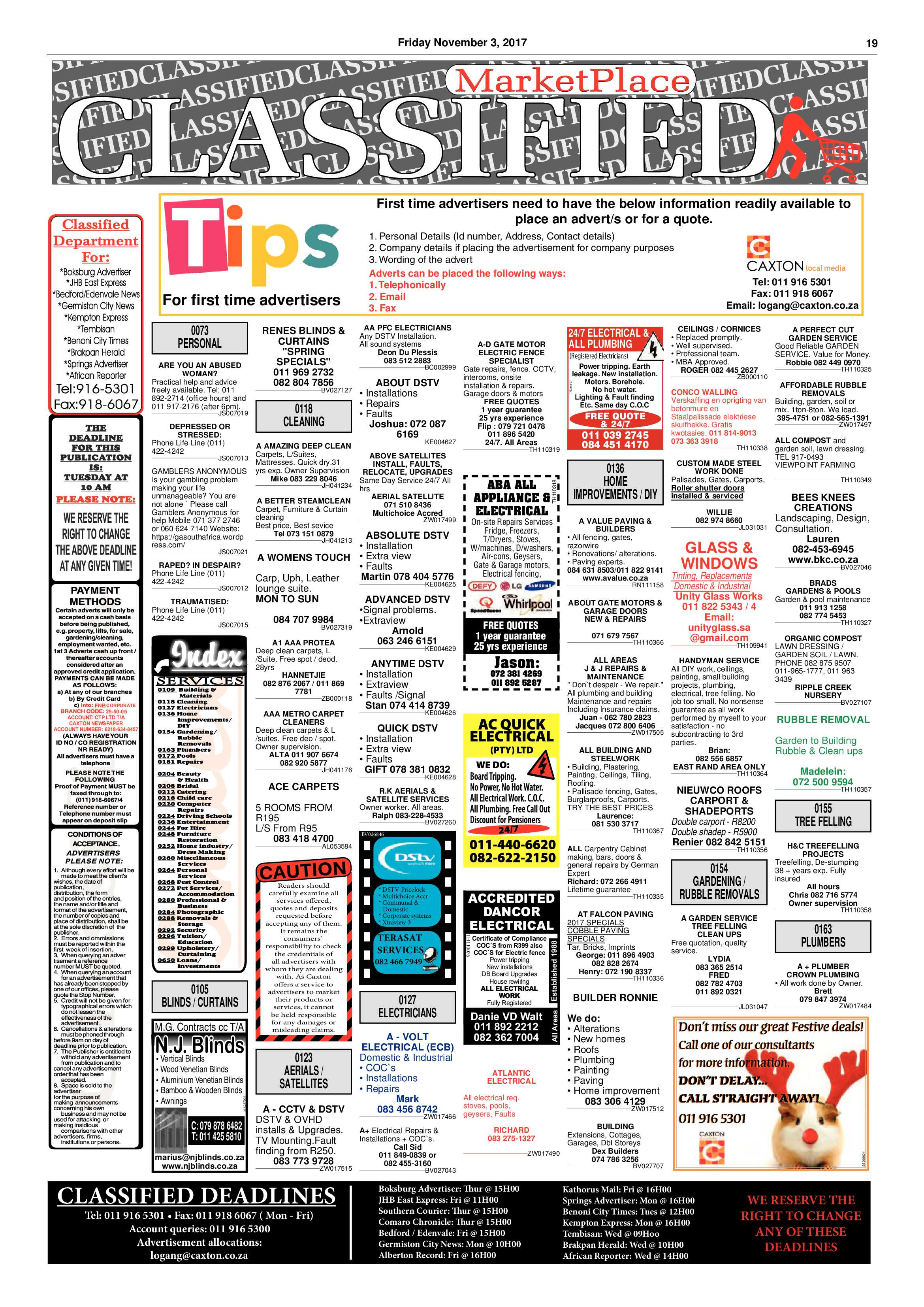 Boksburg Advertiser 31 October 2017 page 19