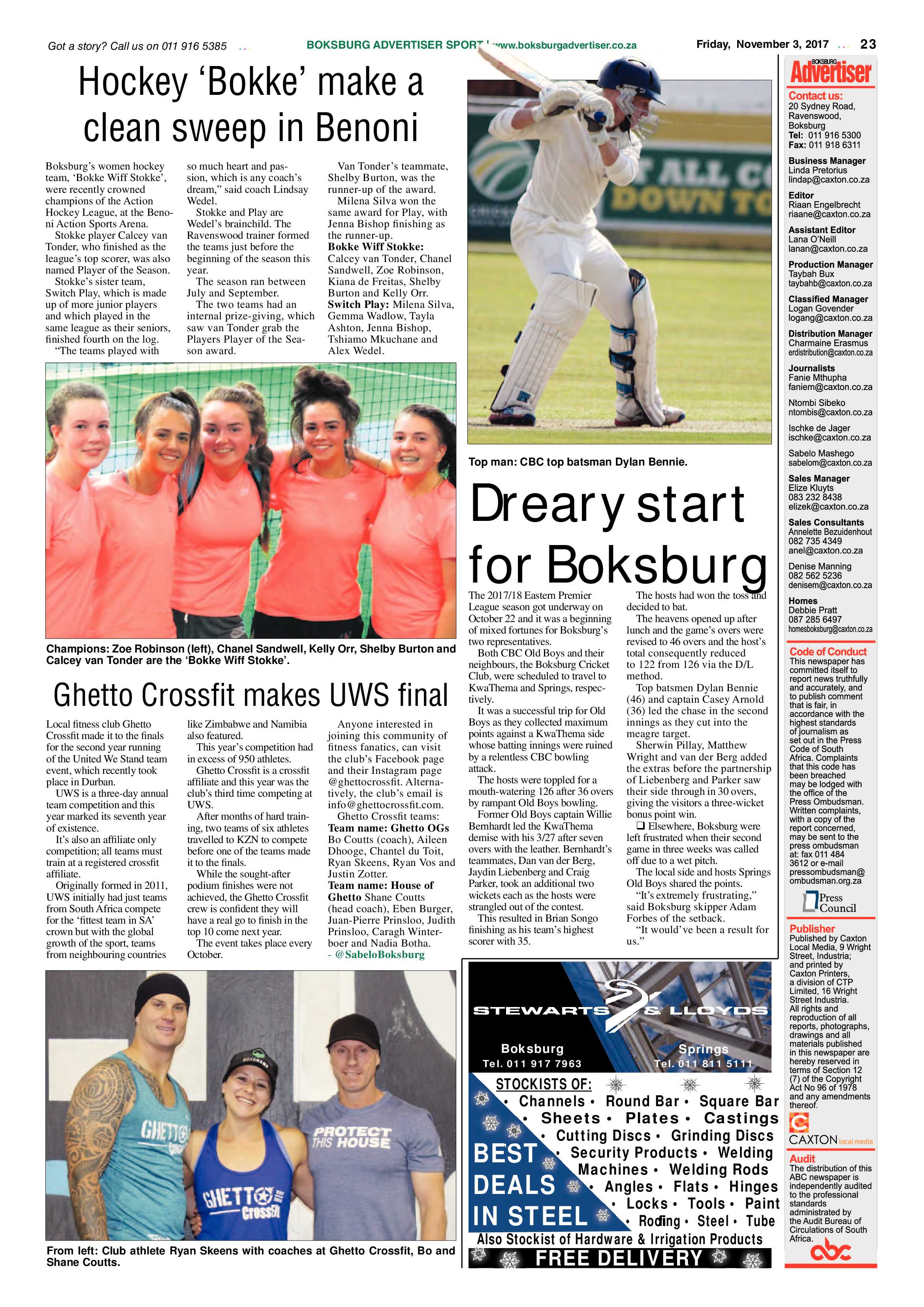 Boksburg Advertiser 31 October 2017 page 23