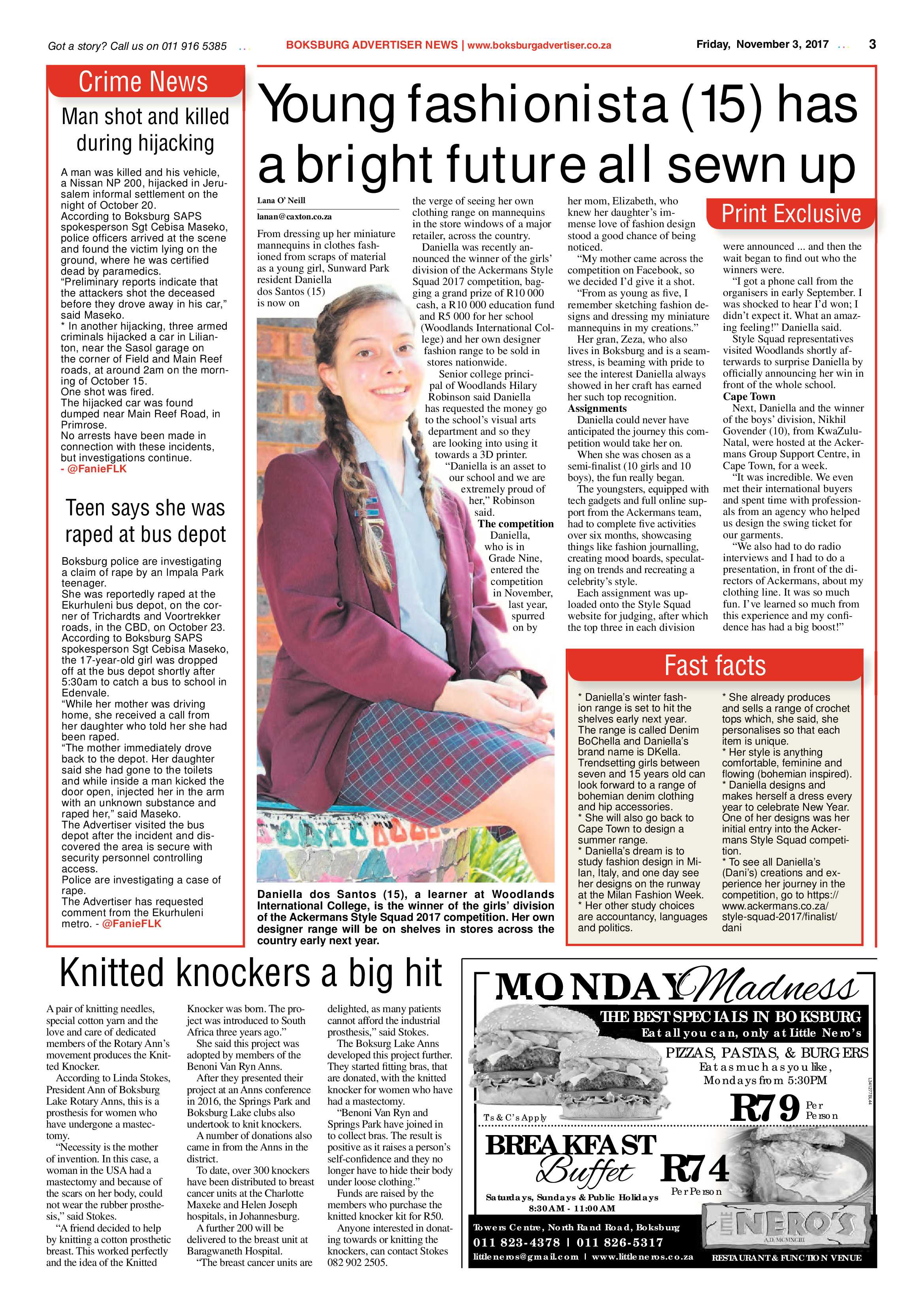 Boksburg Advertiser 31 October 2017 page 3