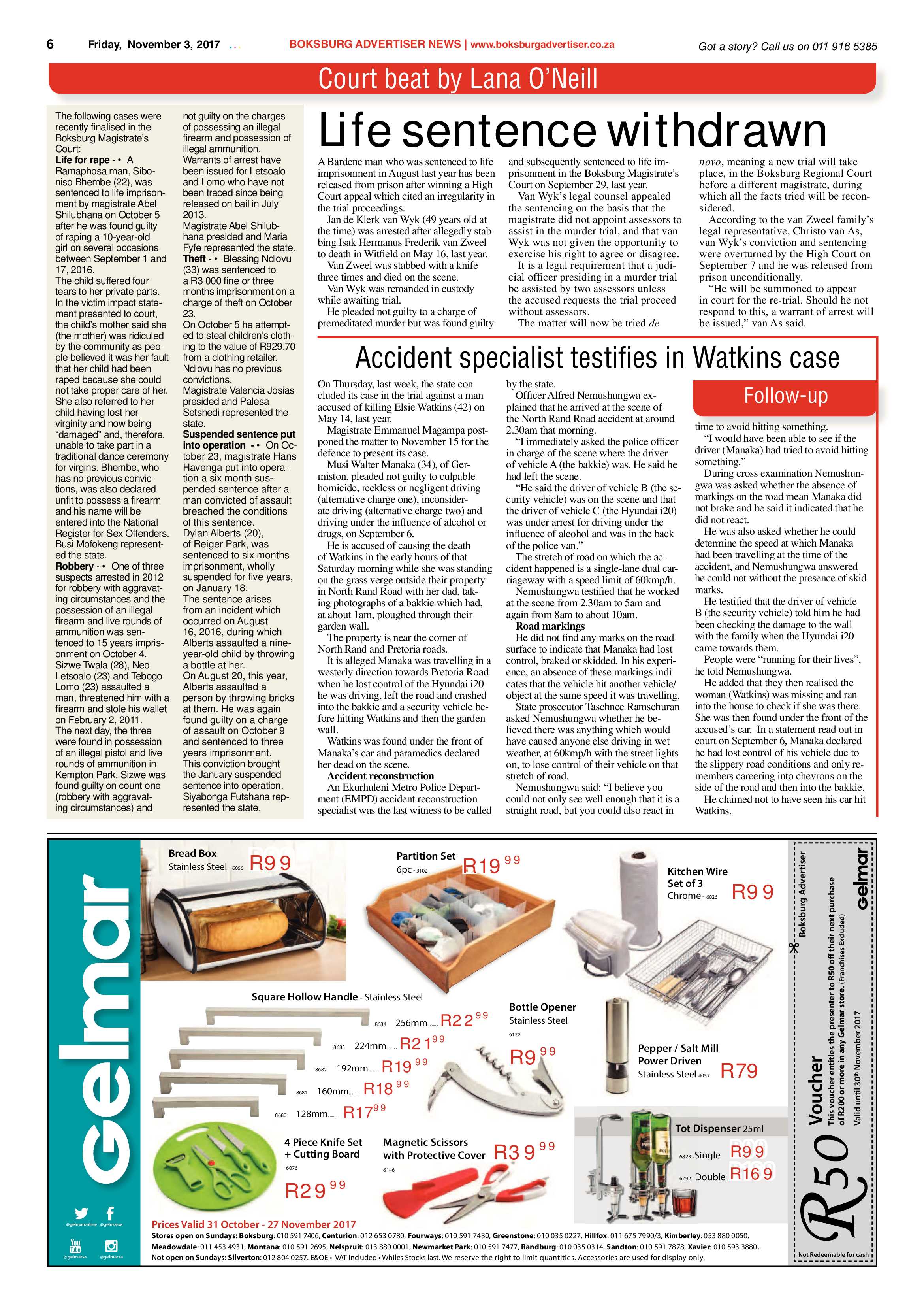 Boksburg Advertiser 31 October 2017 page 6