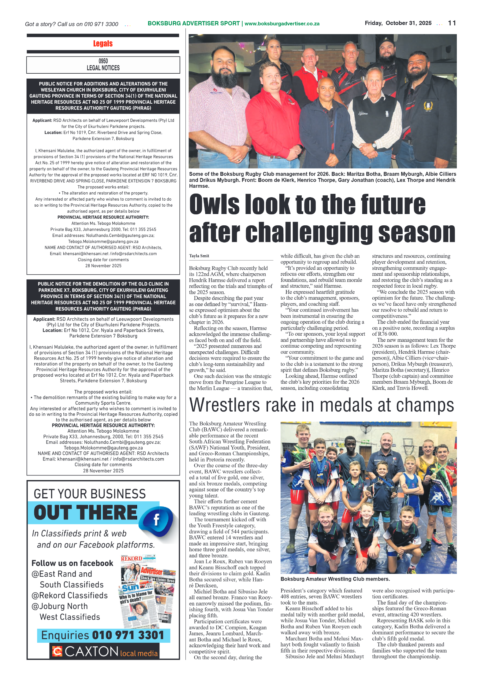 Boksburg Advertiser 31 October 2025 page 13