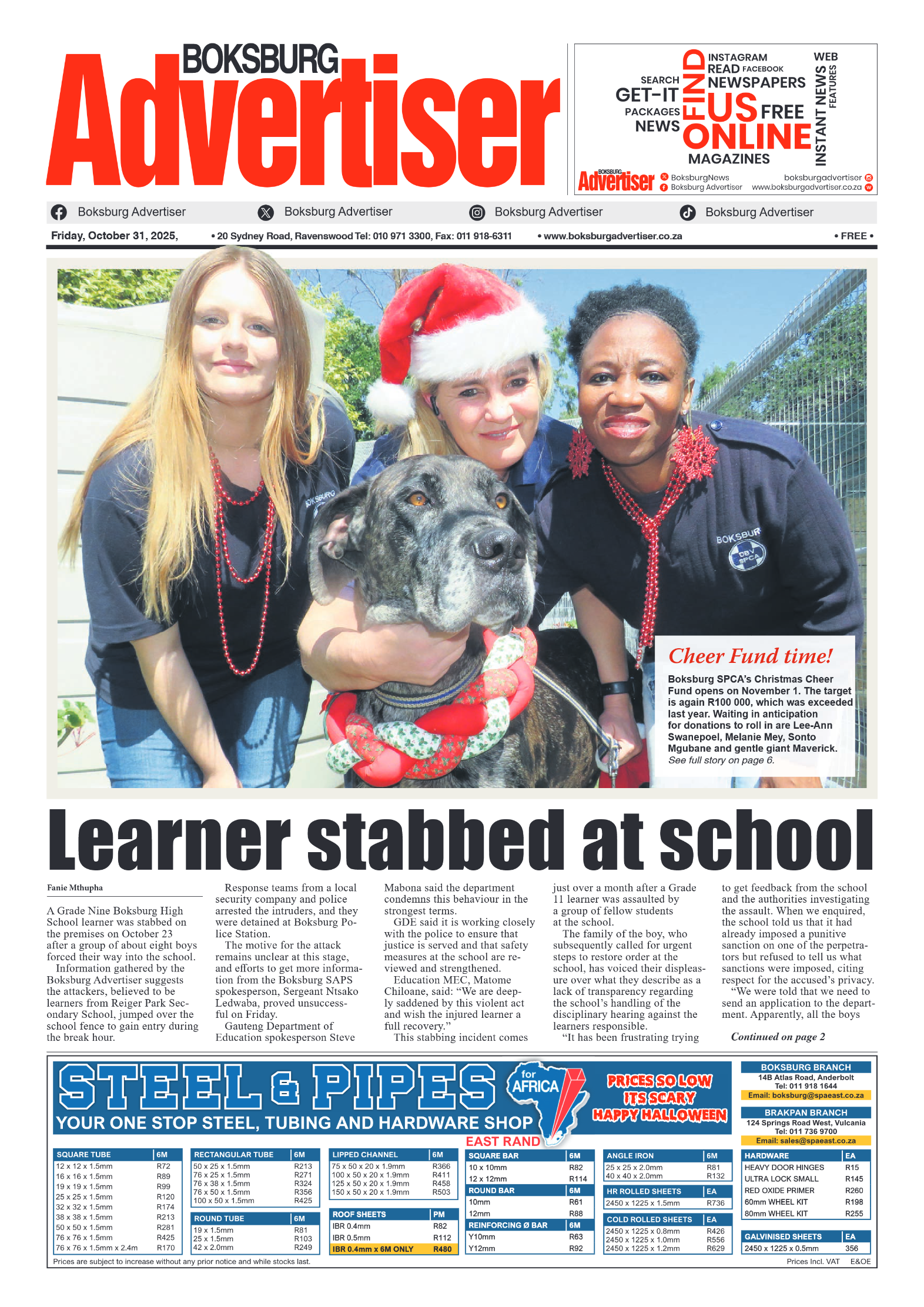 Boksburg Advertiser 31 October 2025 page 3