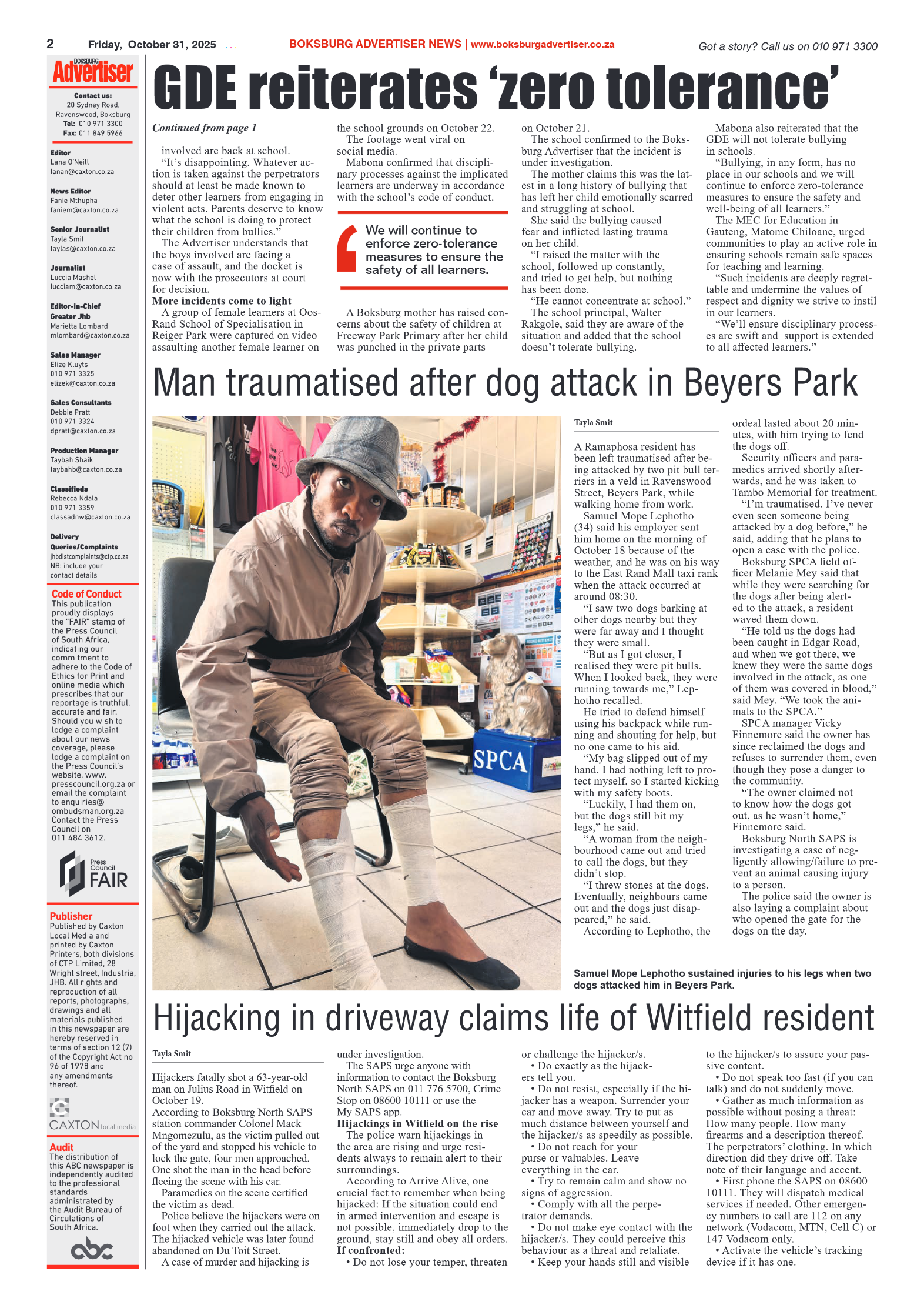 Boksburg Advertiser 31 October 2025 page 4