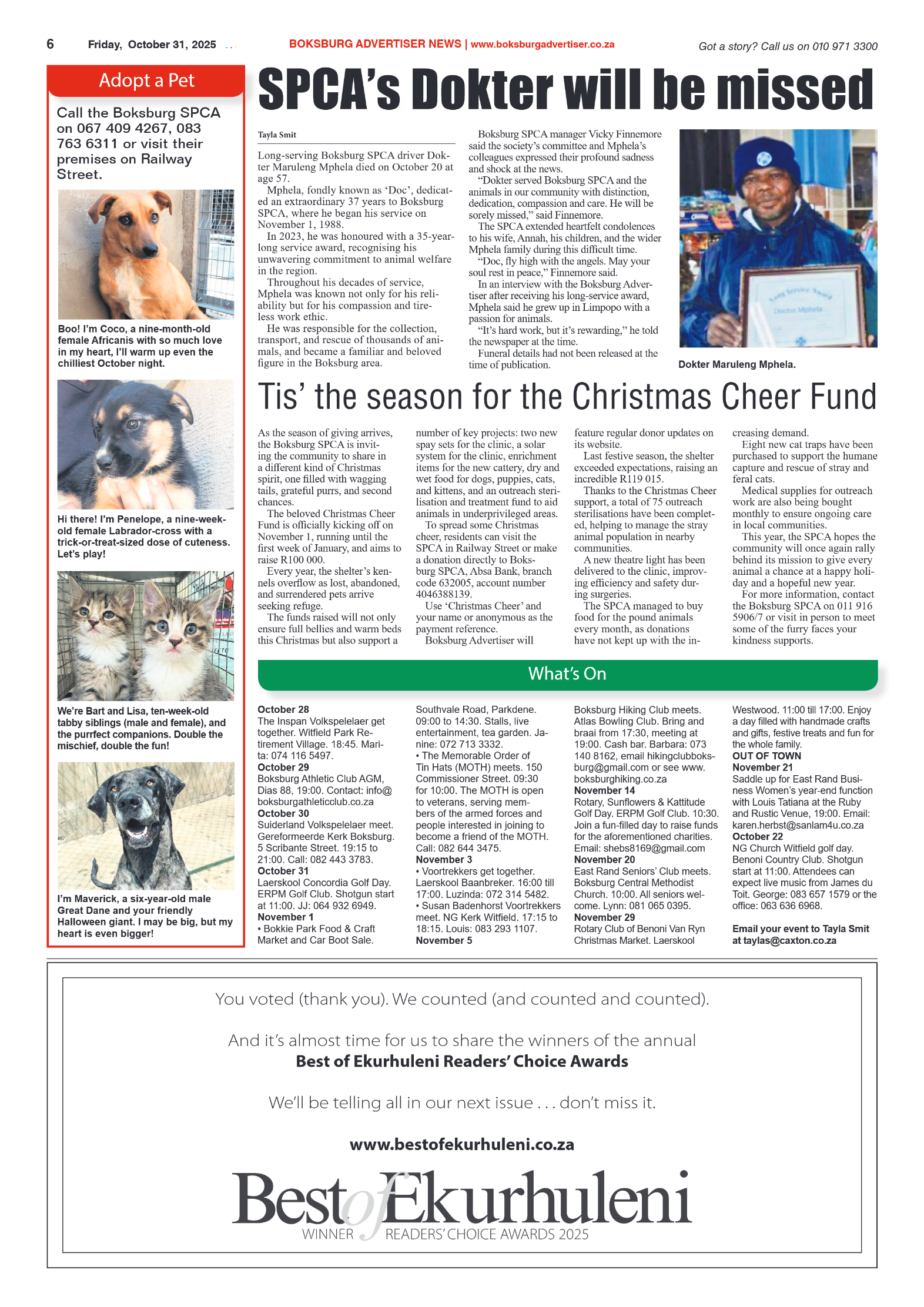 Boksburg Advertiser 31 October 2025 page 8