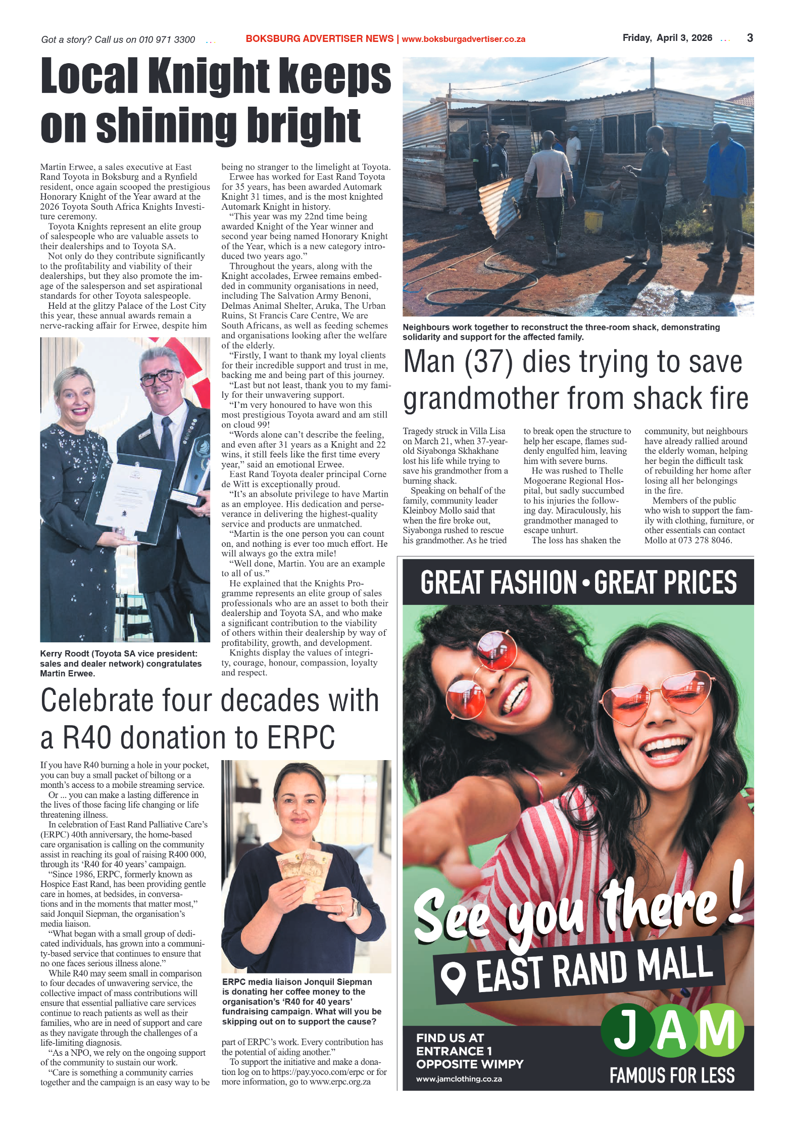 Boksburg Advertiser 3 April 2026 page 3