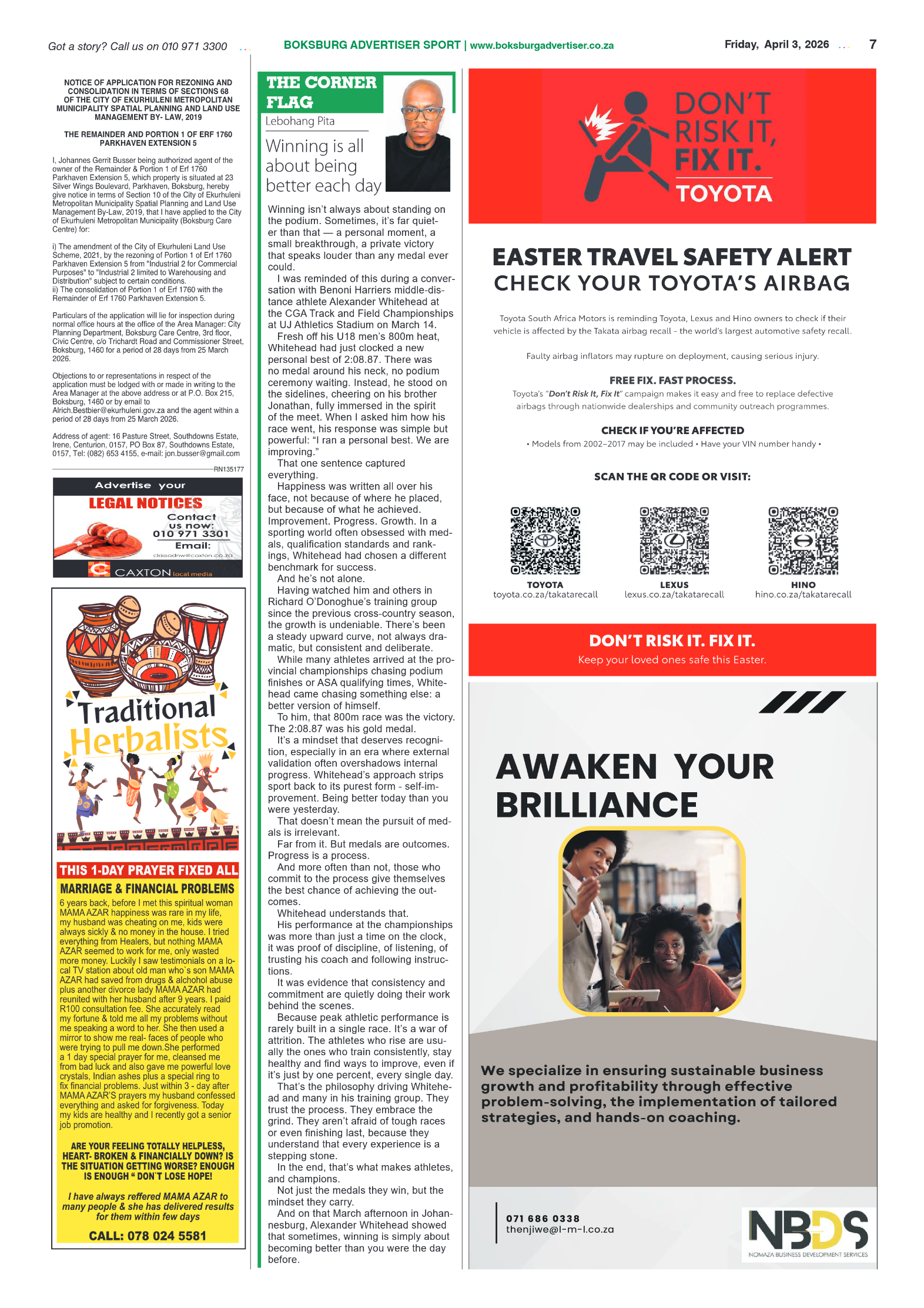 Boksburg Advertiser 3 April 2026 page 7