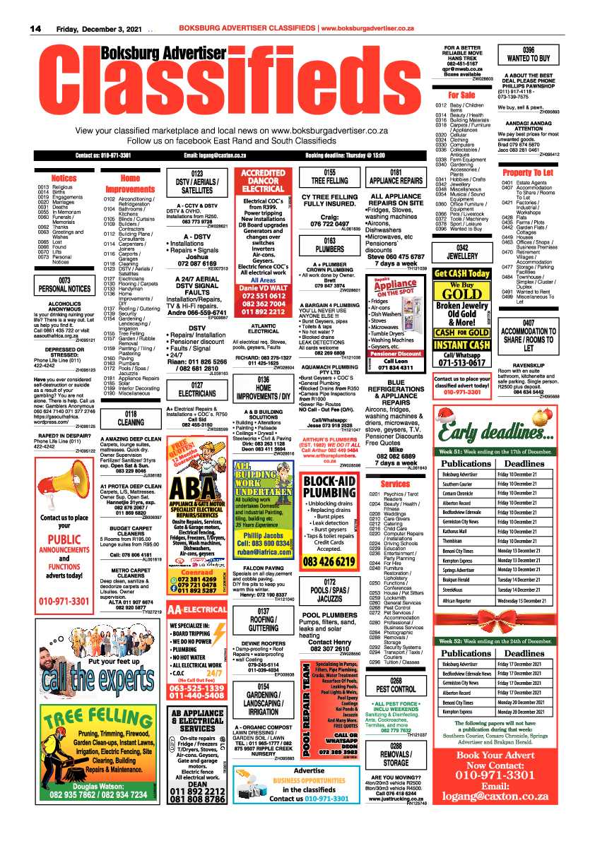 Boksburg Advertiser 3 December 2021 page 14