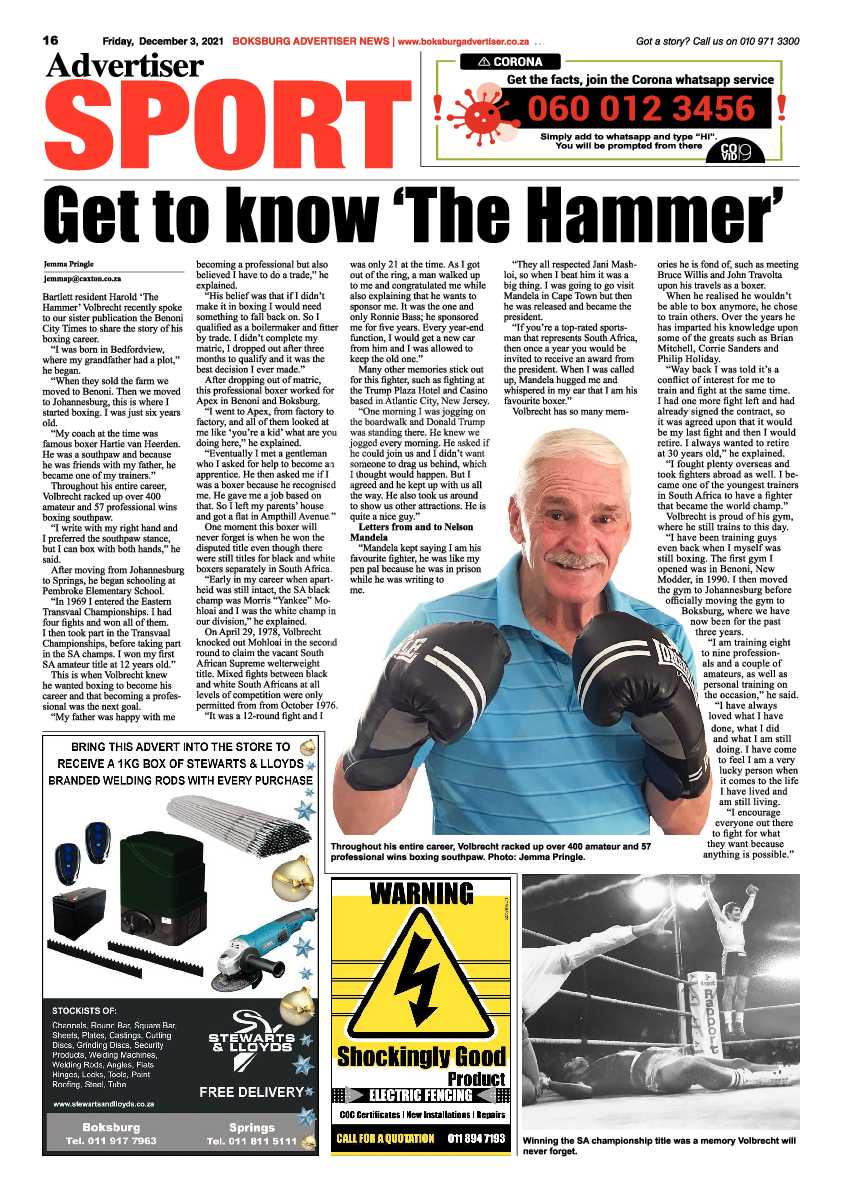 Boksburg Advertiser 3 December 2021 page 16